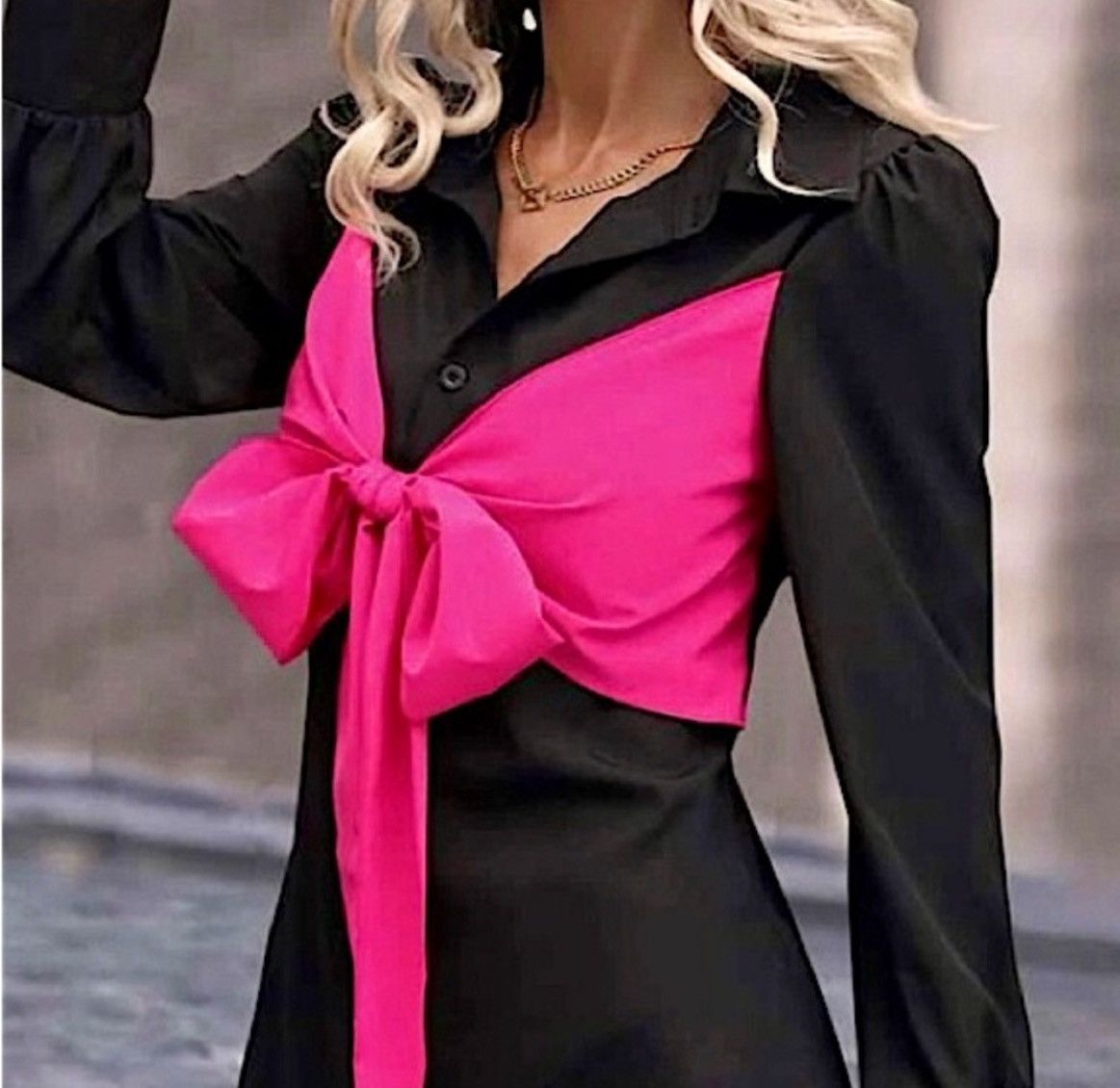 Designer × Other NWT, Lavishly Paris Women’s BowTie Shirt Dress Size M / US 6-8 / IT 42-44 - 7 Thumbnail
