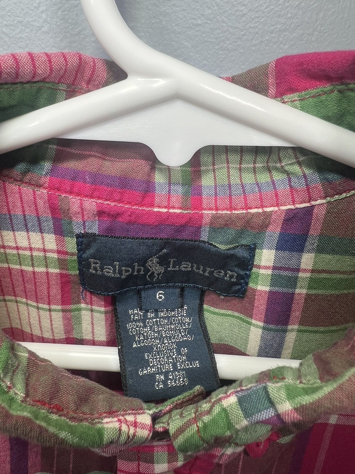 Polo Ralph Lauren Polo Ralph Lauren Boys Madra Plaid Button-Down Shirt Sz 6 Size US XXS / EU 40 - 4 Thumbnail