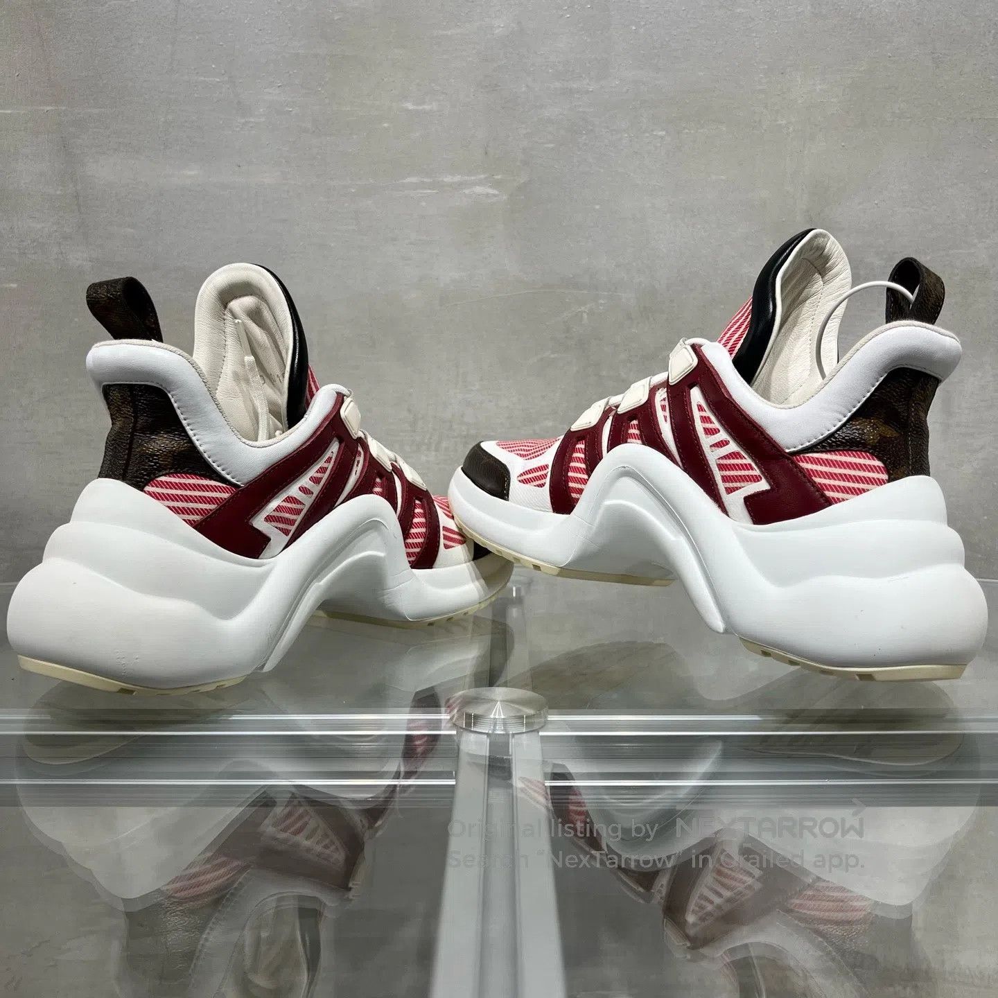 Louis Vuitton Louis Vuitton Archlight White and Red Vintage Leather Croc Size US 6.5 / IT 36.5 - 5 Thumbnail