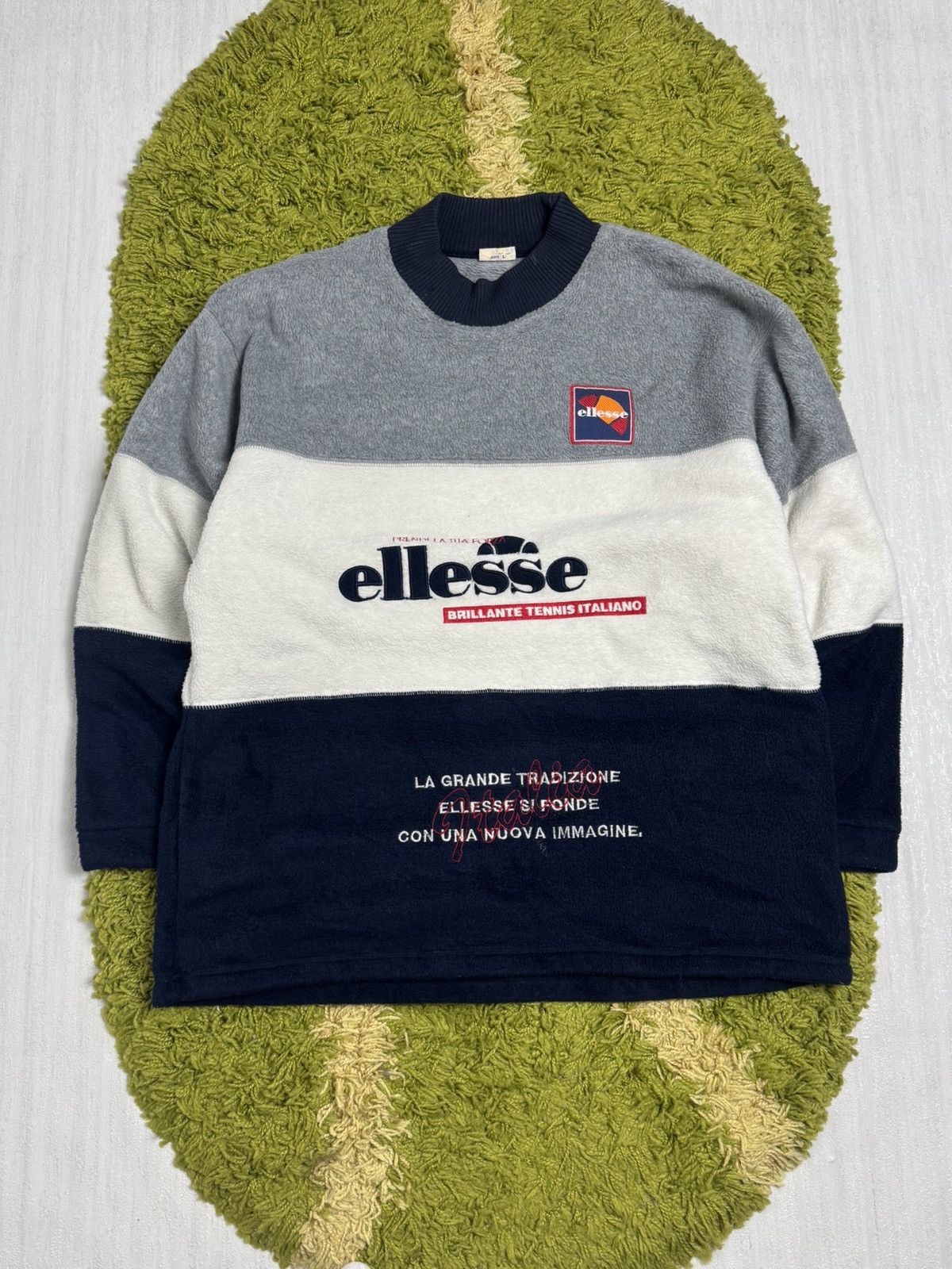 Vintage Ellesse 3-Tone Big Logo Fleece Sweatshirt