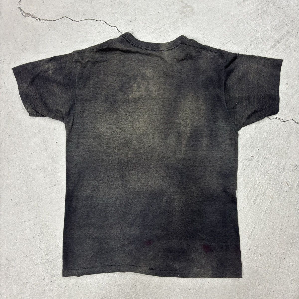 Vintage Crazy smokey faded 80s black blank tshirt Size US M / EU 48-50 / 2 - 2 Thumbnail