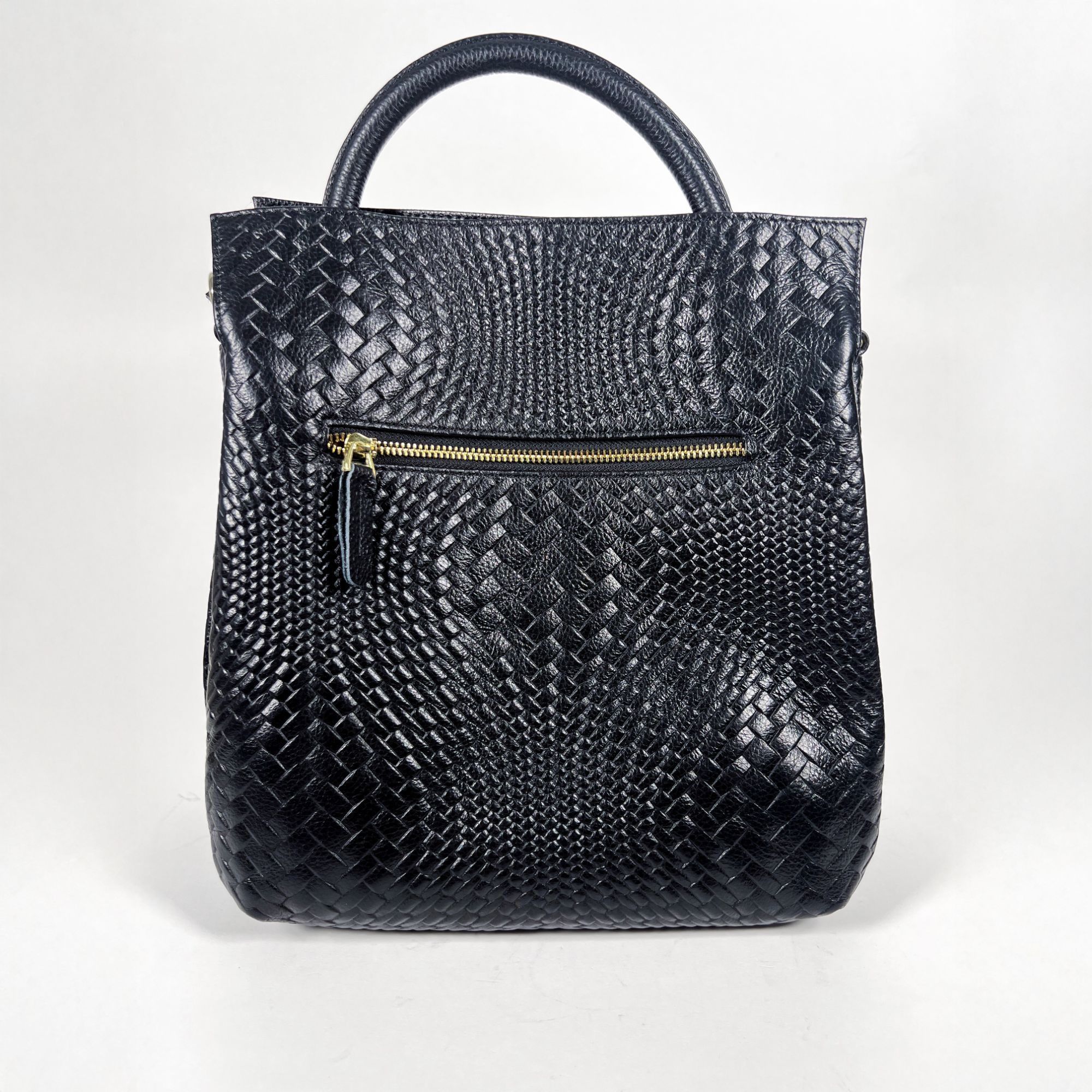 Other Lacey Black Woven Genuine Leather Tote Crossbody Bag Size ONE SIZE - 1 Thumbnail
