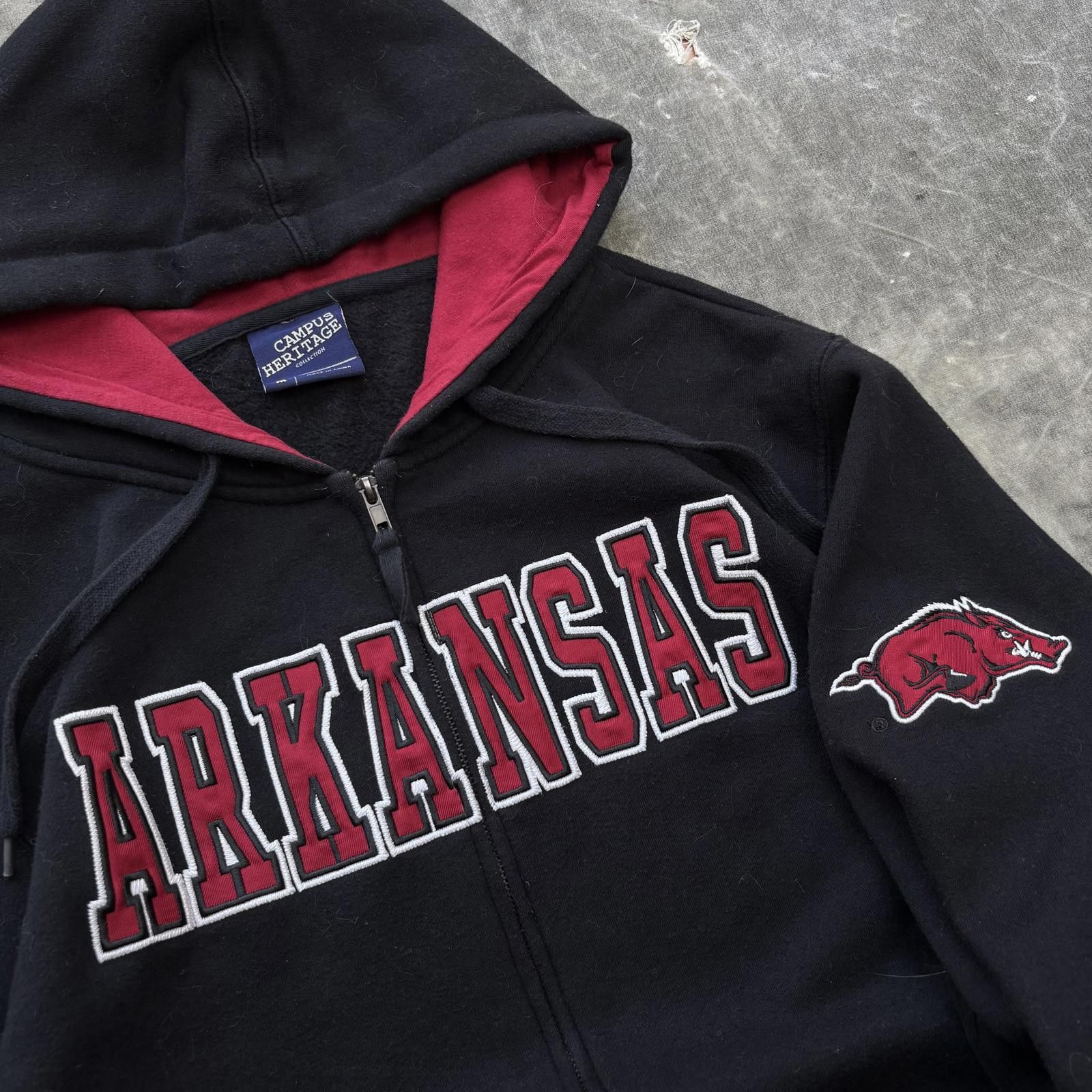 Vintage Vintage Y2K Arkansas Razorbacks Grunge Sport Full Zip Hoodie Size US M / EU 48-50 / 2 - 2 Thumbnail