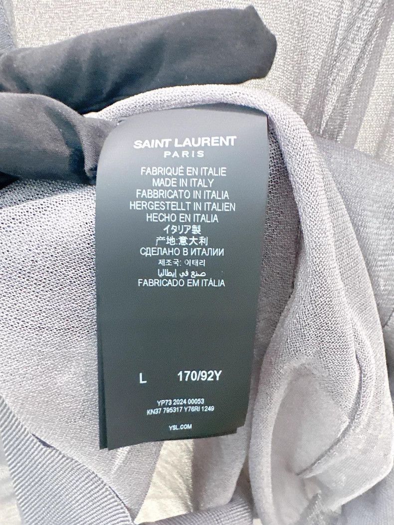 SAINT LAURENT Paris カーディガン Saint Laurent Paris Grey see-through cardigan shirt