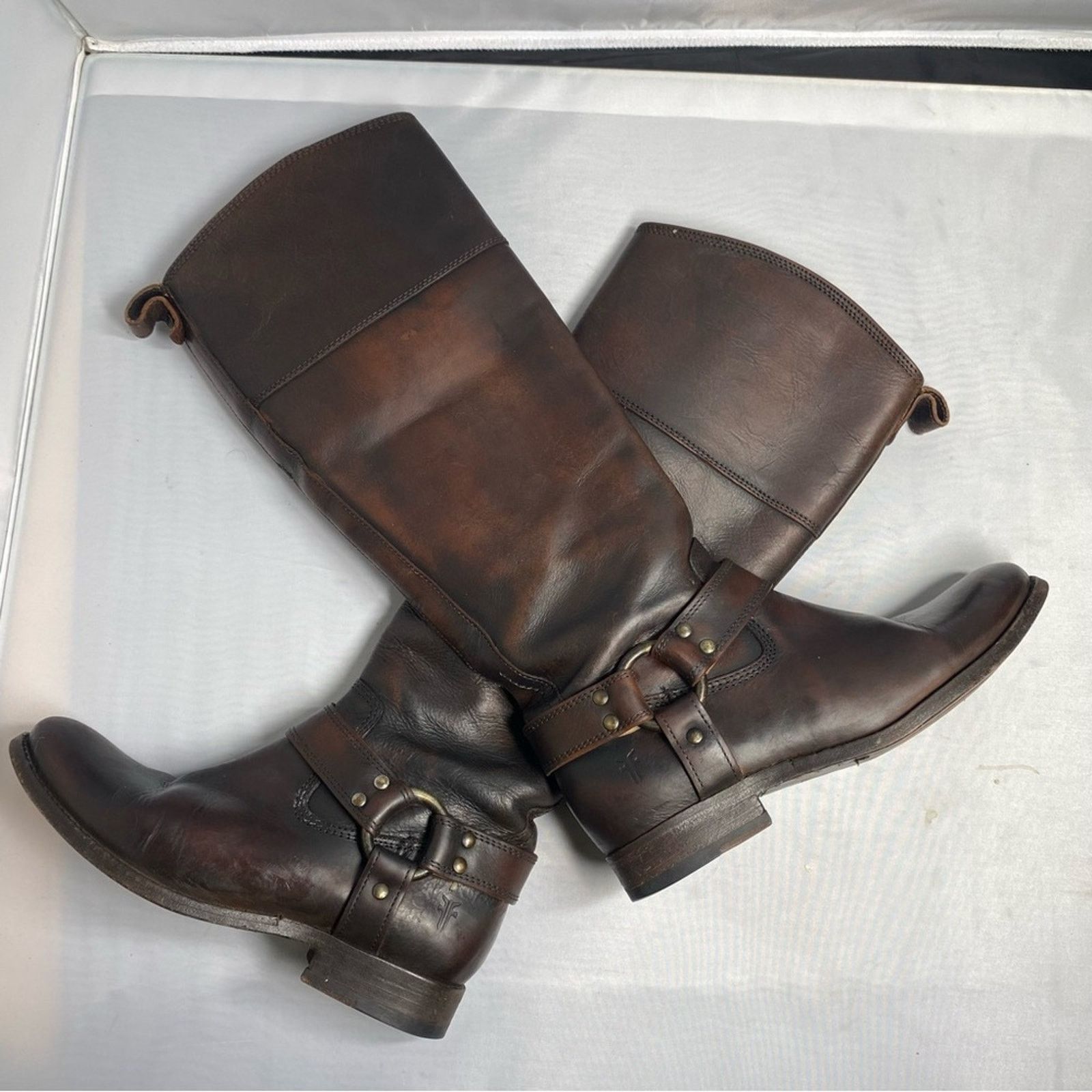 Frye Frye Melissa Harness Inside Zip Tall Riding Boot Moto 5.5 Size US 5.5 / IT 35.5 - 9 Thumbnail