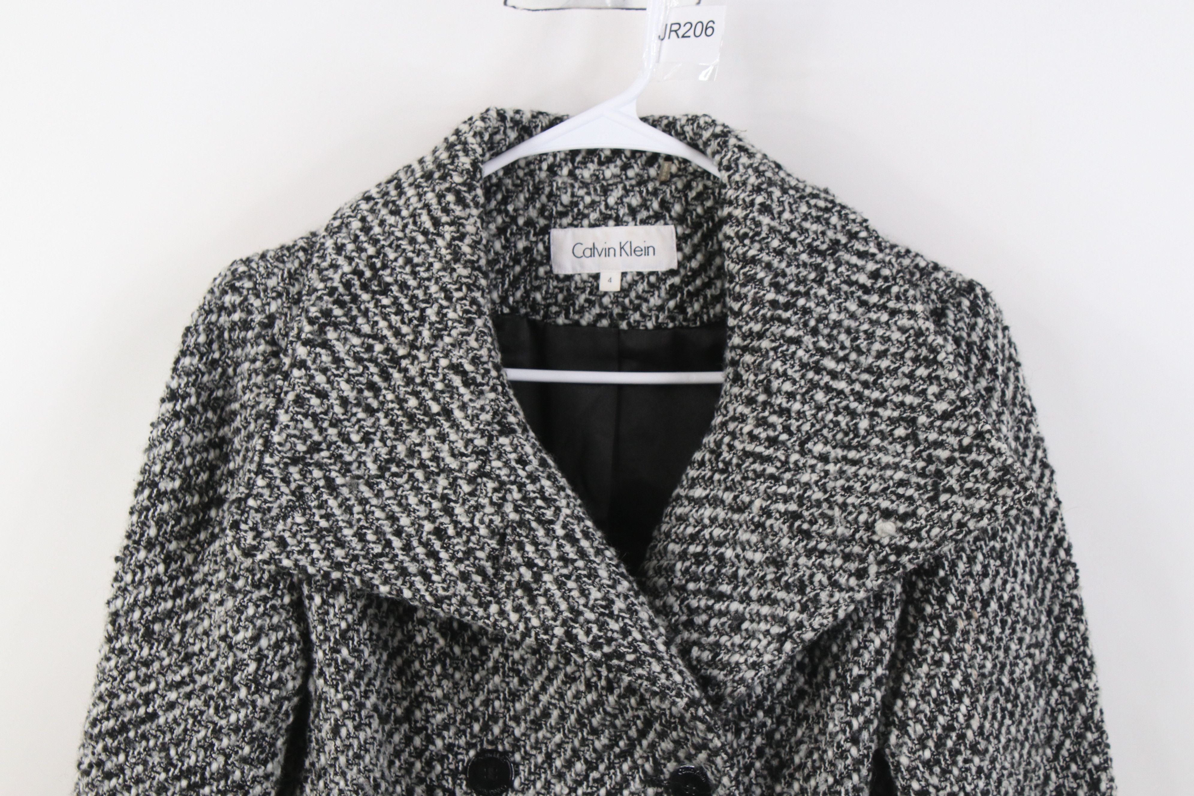 Calvin Klein Vintage Y2K Calvin Klein Wool Blend Belted Peacoat Jacket Size S / US 4 / IT 40 - 2 Thumbnail