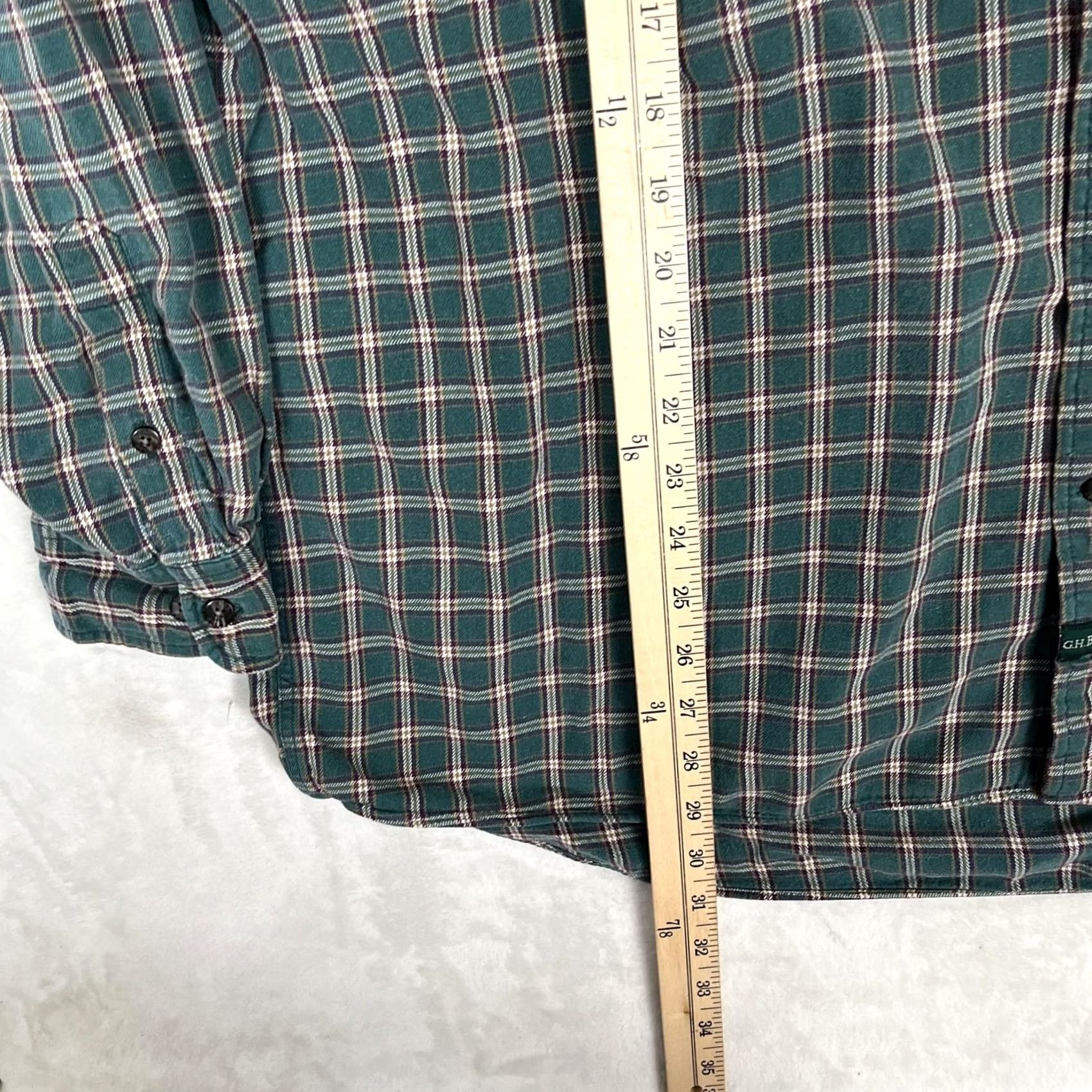 Vintage G.H. Bass & Co. Shirt Mens XL Green Plaid Flannel Long Sleeve Button Front Size US XL / EU 56 / 4 - 5 Thumbnail