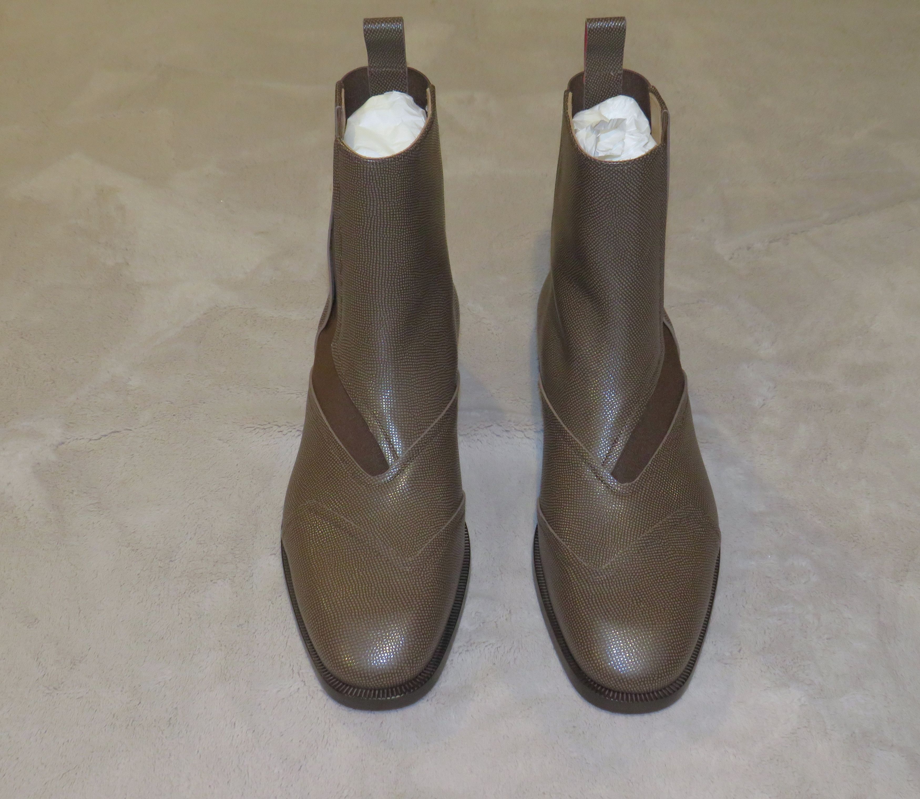 Christian Louboutin Boabi Brown Grain Leather Chelsea Boot Size 8 NWB Size US 8 / EU 41 - 1 Thumbnail