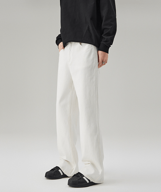 Japanese Brand × Jean White men's loose elastic flared jeans Size US 32 / EU 48 - 4 Thumbnail