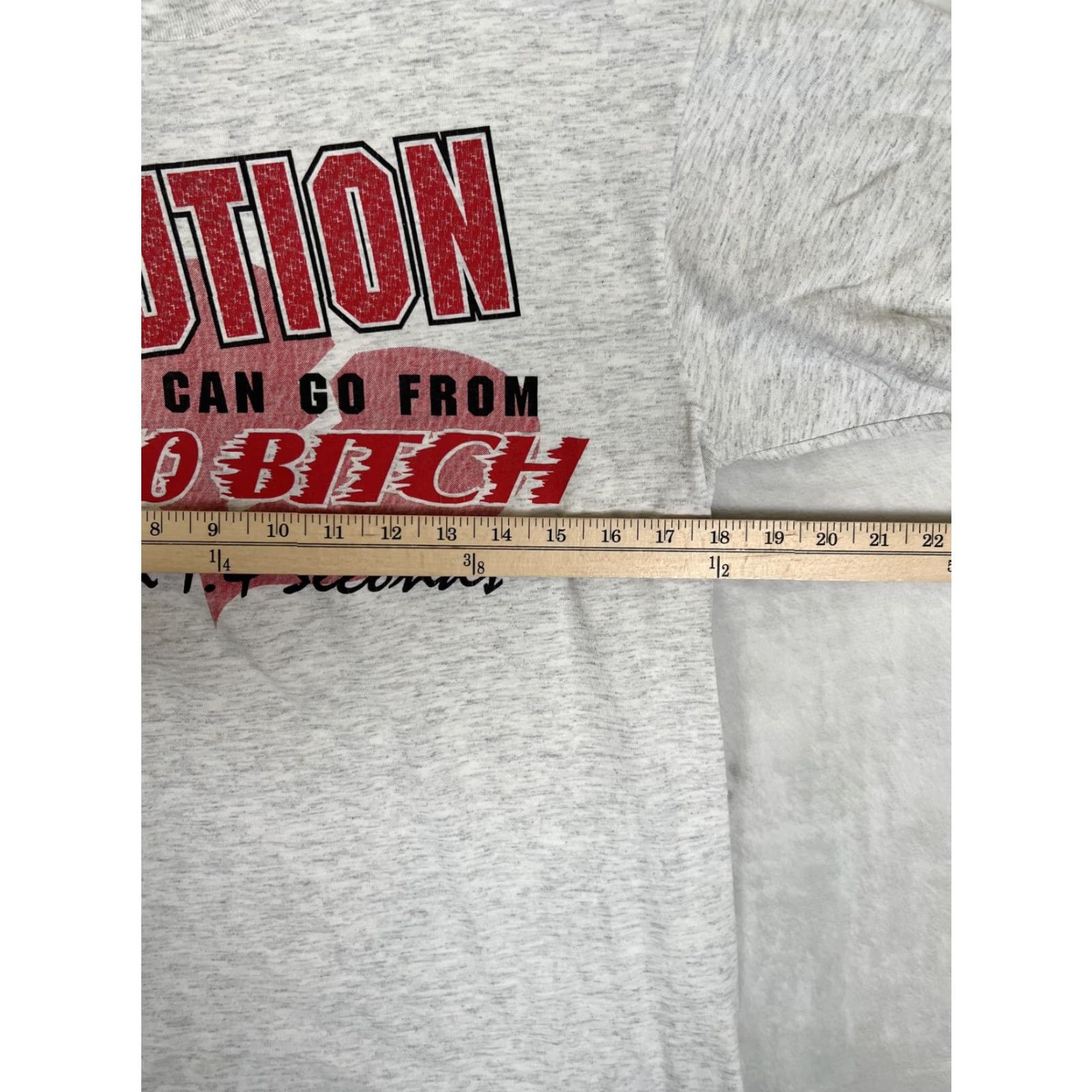 Vintage VINTAGE Oneita T-Shirt Mens Medium Gray Caution 0 To Bitch Graphic 90s Funny Crew Neck Short Sleeve Size US M / EU 48-50 / 2 - 6 Thumbnail