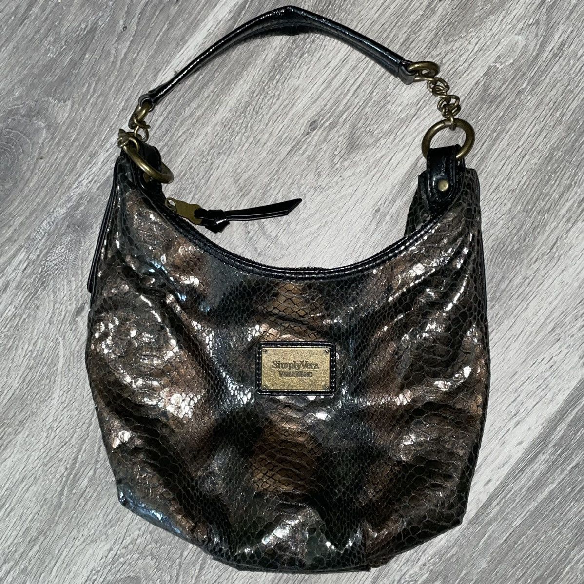 Vera Wang Shiny Snakeskin Iridescent Purse! Size ONE SIZE - 1 Thumbnail