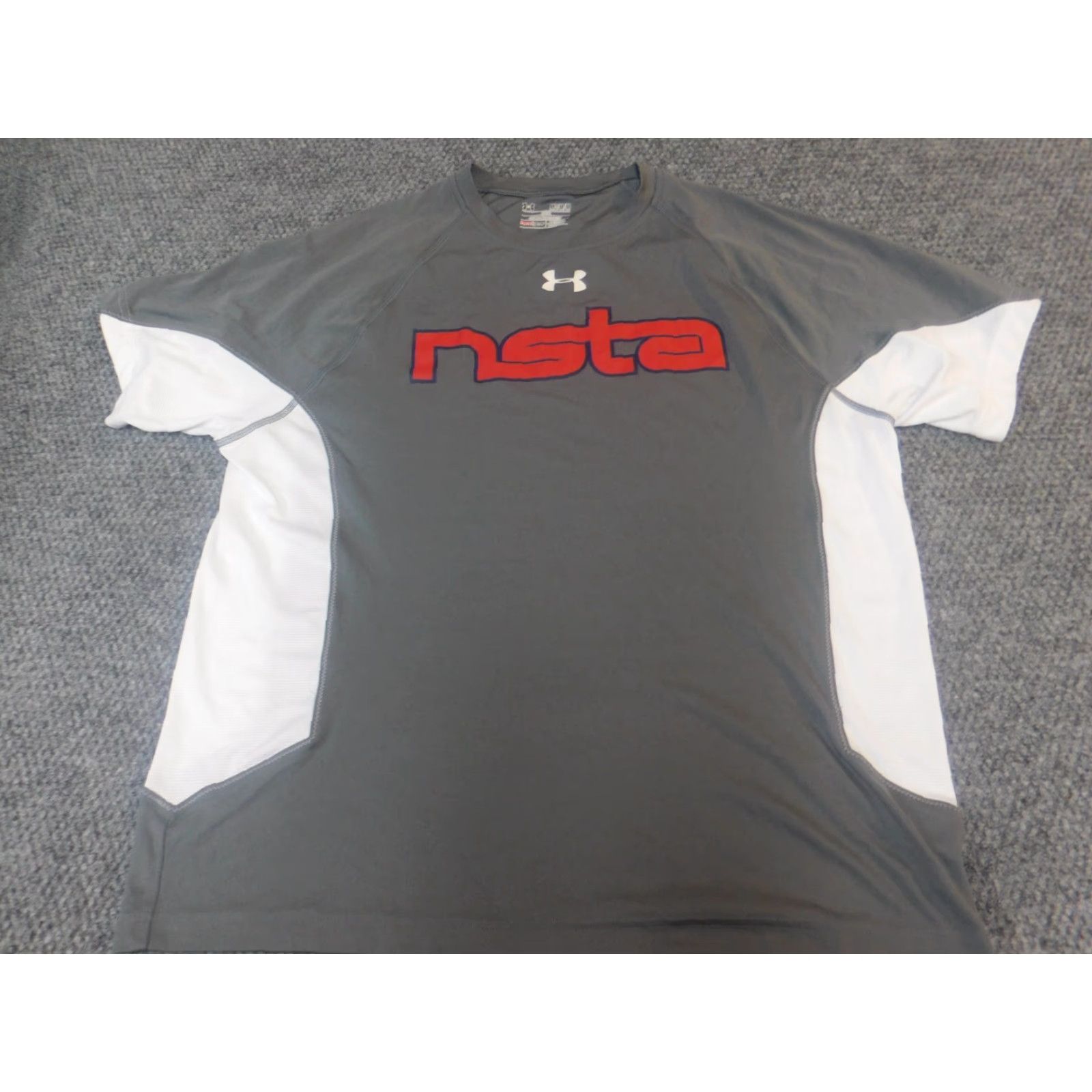 Under Armour Under Armour Mens Shirt Short Sleeve Crew Neck Cotton Knit Logo Breathable Activewear 90s Gray M Regular Mens Size US M / EU 48-50 / 2 - 2 Thumbnail