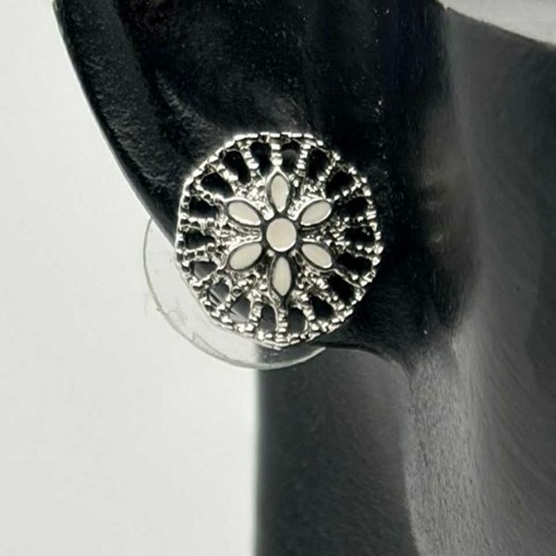 Other Silver Floral Vanity Earring Size ONE SIZE - 2 Thumbnail