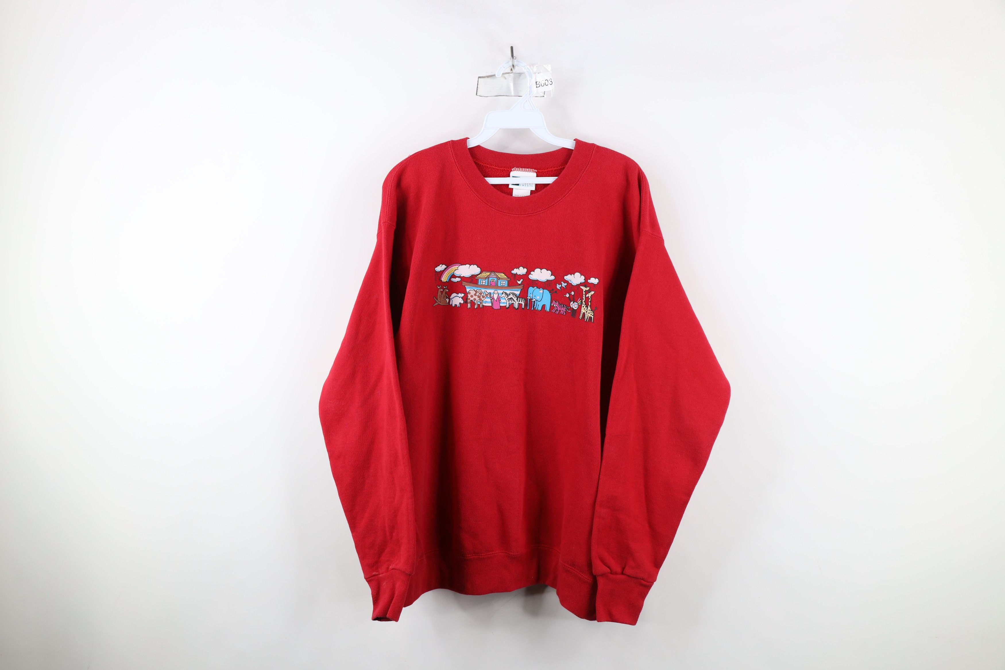 Vintage Vintage 90s Christian Ark Animals Crewneck Sweatshirt USA Size L / US 10 / IT 46 - 1 Thumbnail
