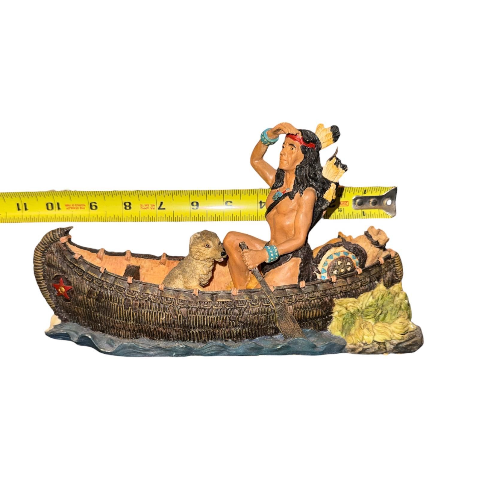 The Unbranded Brand Native American Canoe Figurine with Man and Dog Size ONE SIZE - 1 Thumbnail