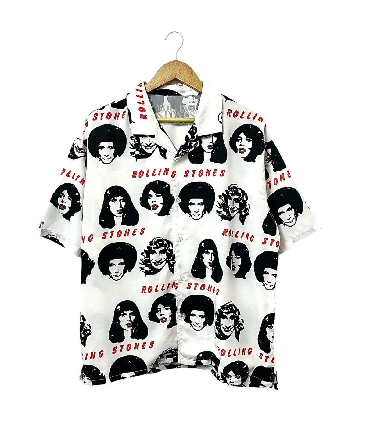 Band Tees THE ROLLING STONES ALL OVER PRINT OPEN COLLAR ALOHA SHIRT Size US XL / EU 56 / 4 - 1 Thumbnail