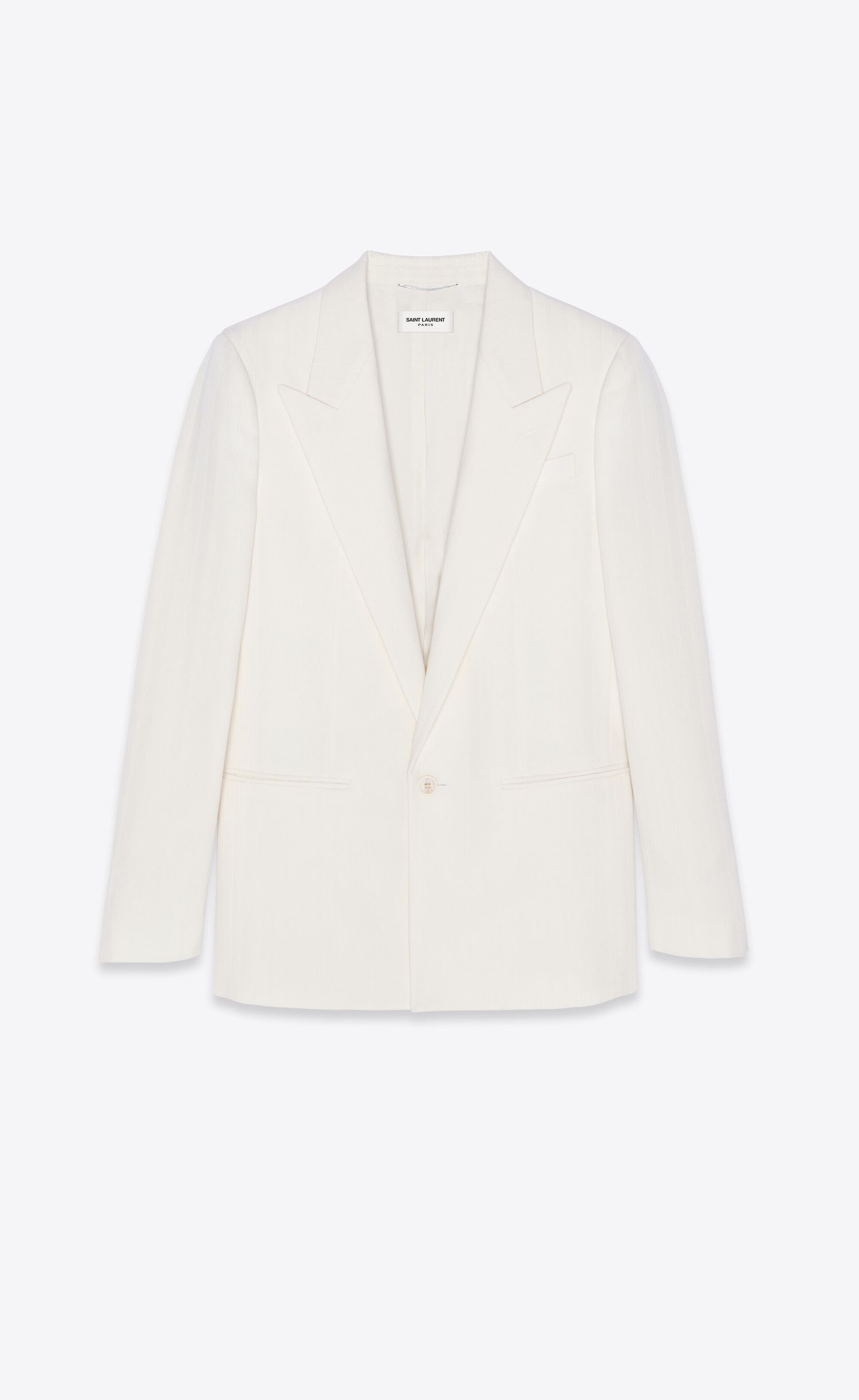 fitted single breasted jacket in striped wool