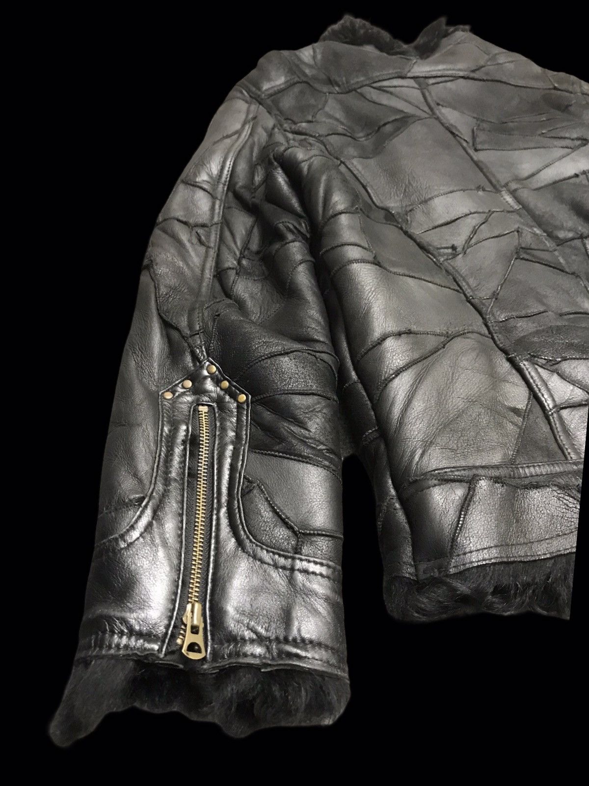 Japanese Brand 💥ARCHIVAL💥Vie Homme Ve Femme Patch Goatskin Leather Jacket Size US S / EU 44-46 / 1 - 14 Thumbnail