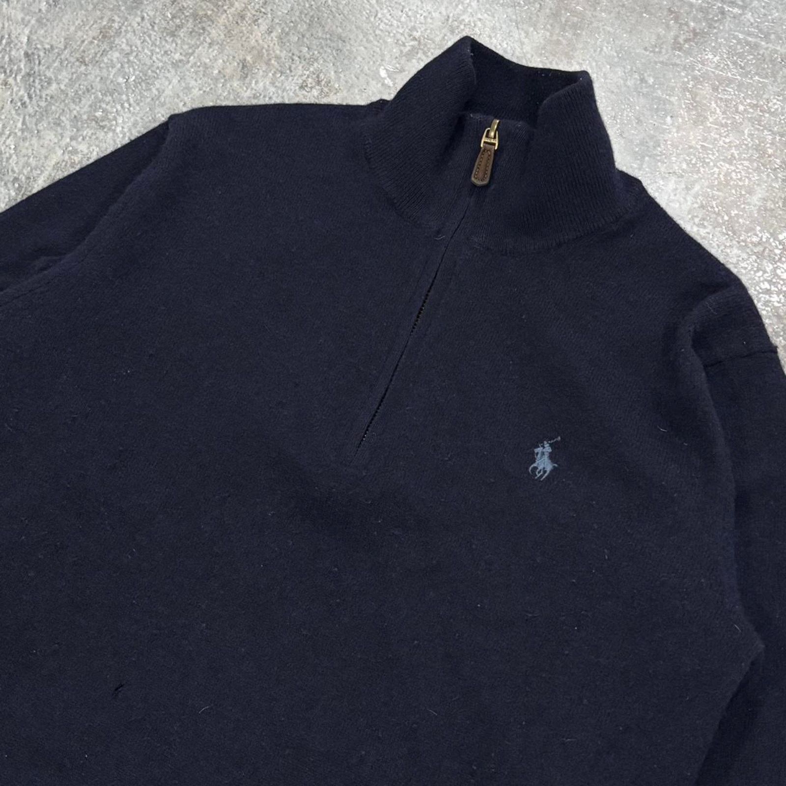 Polo Ralph Lauren Navy Polo Ralph Lauren Quarter Zip Wool Size Small. Size US S / EU 44-46 / 1 - 2 Thumbnail