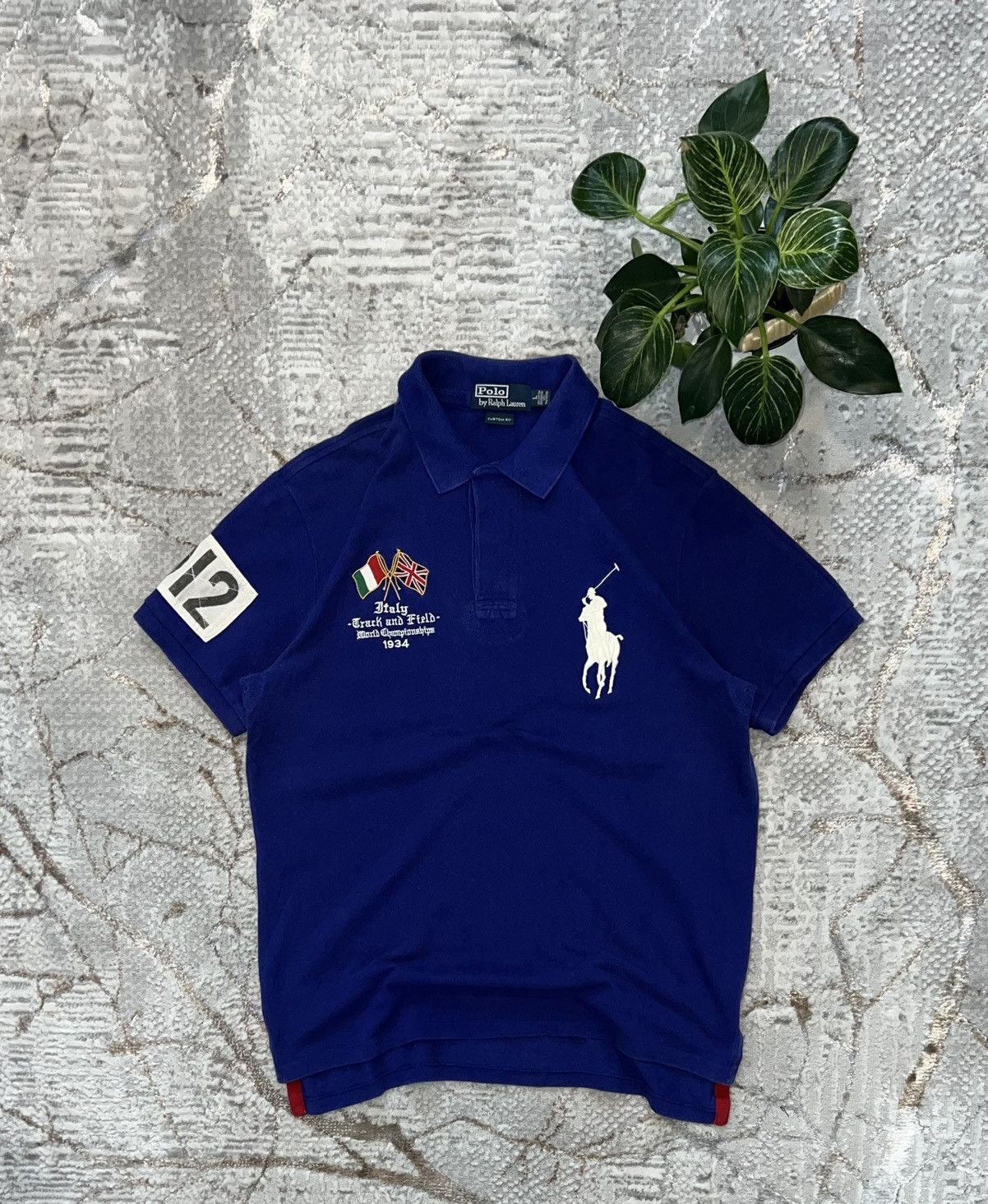 image of Polo Ralph Laurent Italy Chief Keef Polo T-Shirt Tee in Blue, Men's (Size Large)