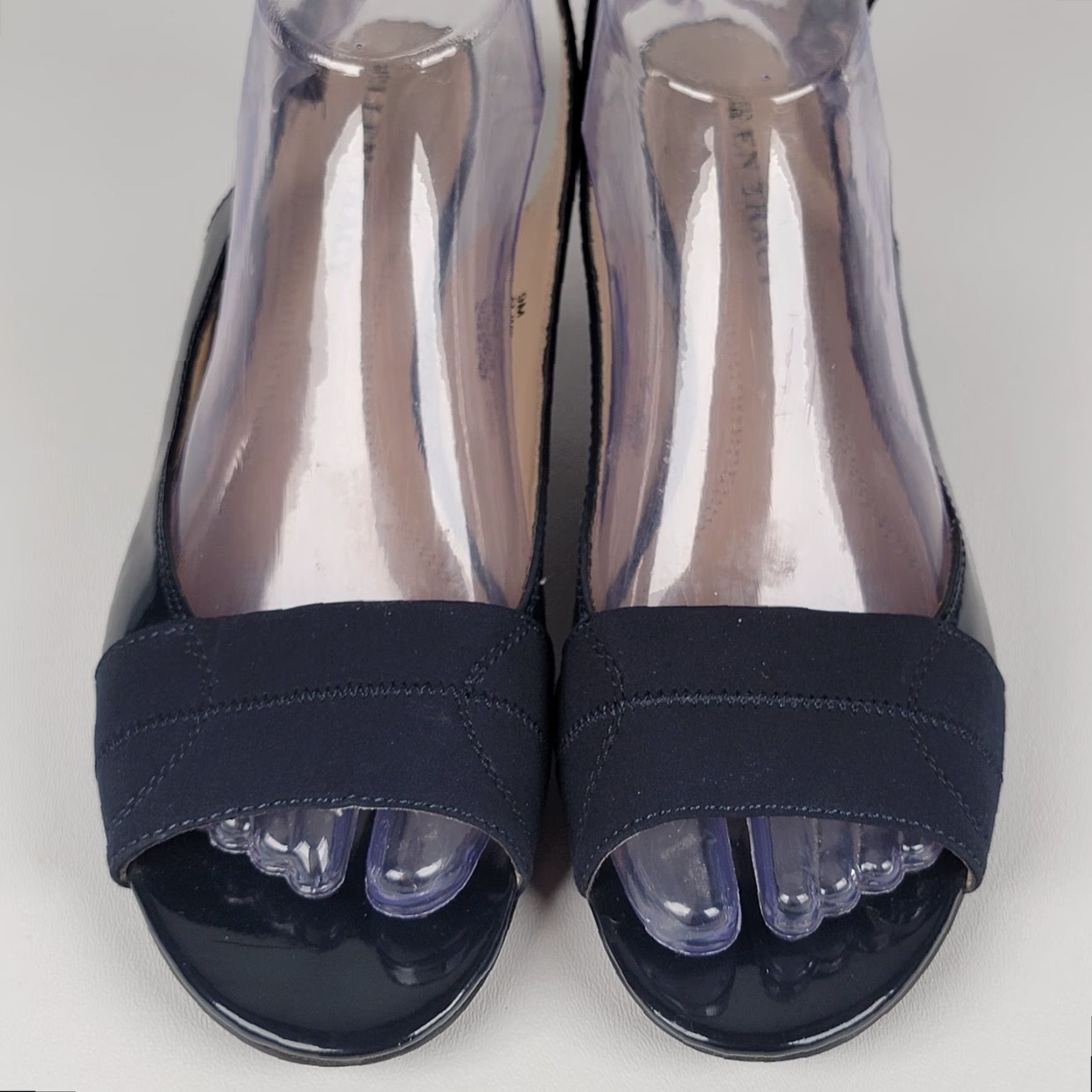 Ellen Tracy Ellen Tracy Black Dress Slingback Shoes ET - Jack Style Women's Size 9 M Slip-on Buckle Faux Leather Wedge Heel Shoes Womens Black 9M Size M / US 6-8 / IT 42-44 - 2 Thumbnail