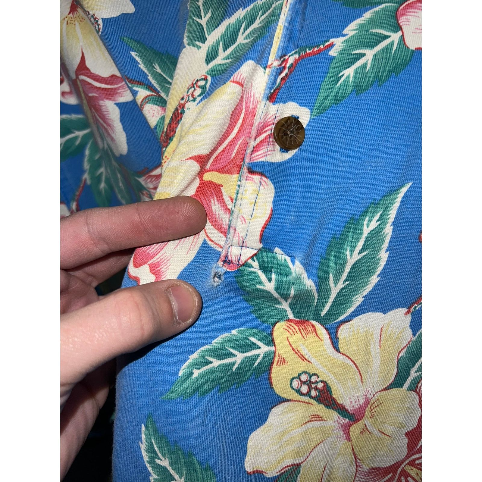 L.L. Bean Vintage LL Bean Hawaiian Shirt 1/4 Button Blue Top VTG 2XL Size US XXL / EU 58 / 5 - 6 Thumbnail