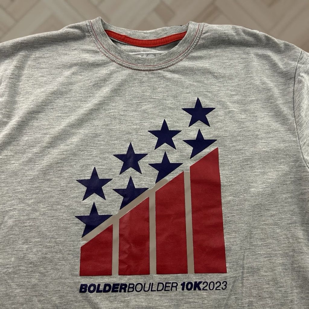 Vintage Bolder Boulder 2023 10k Short Sleeve T Shirt Men's M Gray Size US M / EU 48-50 / 2 - 1 Thumbnail