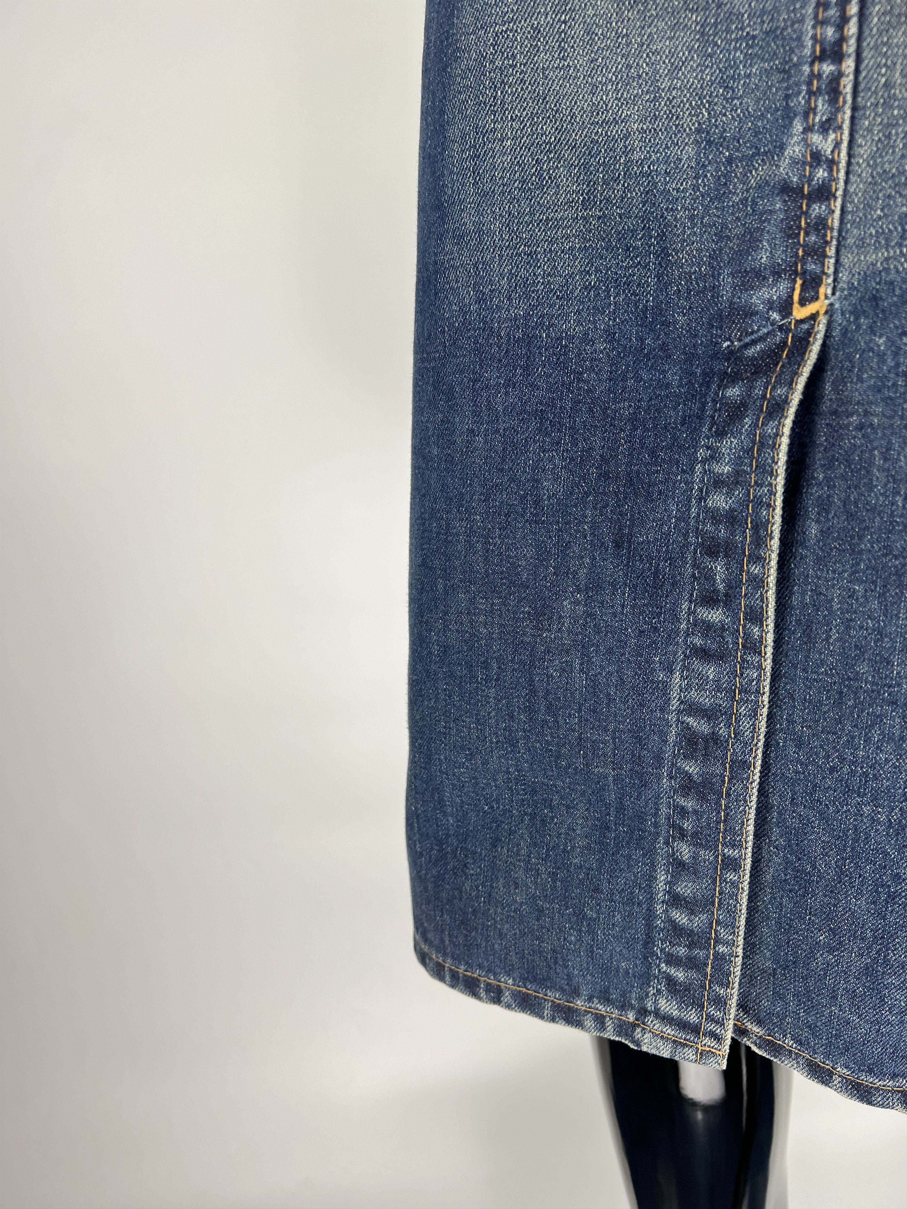 Levi's VTG Levis Blue Denim Midi Skirt Size S Y2K Size 26" / US 2 / IT 38 - 8 Thumbnail