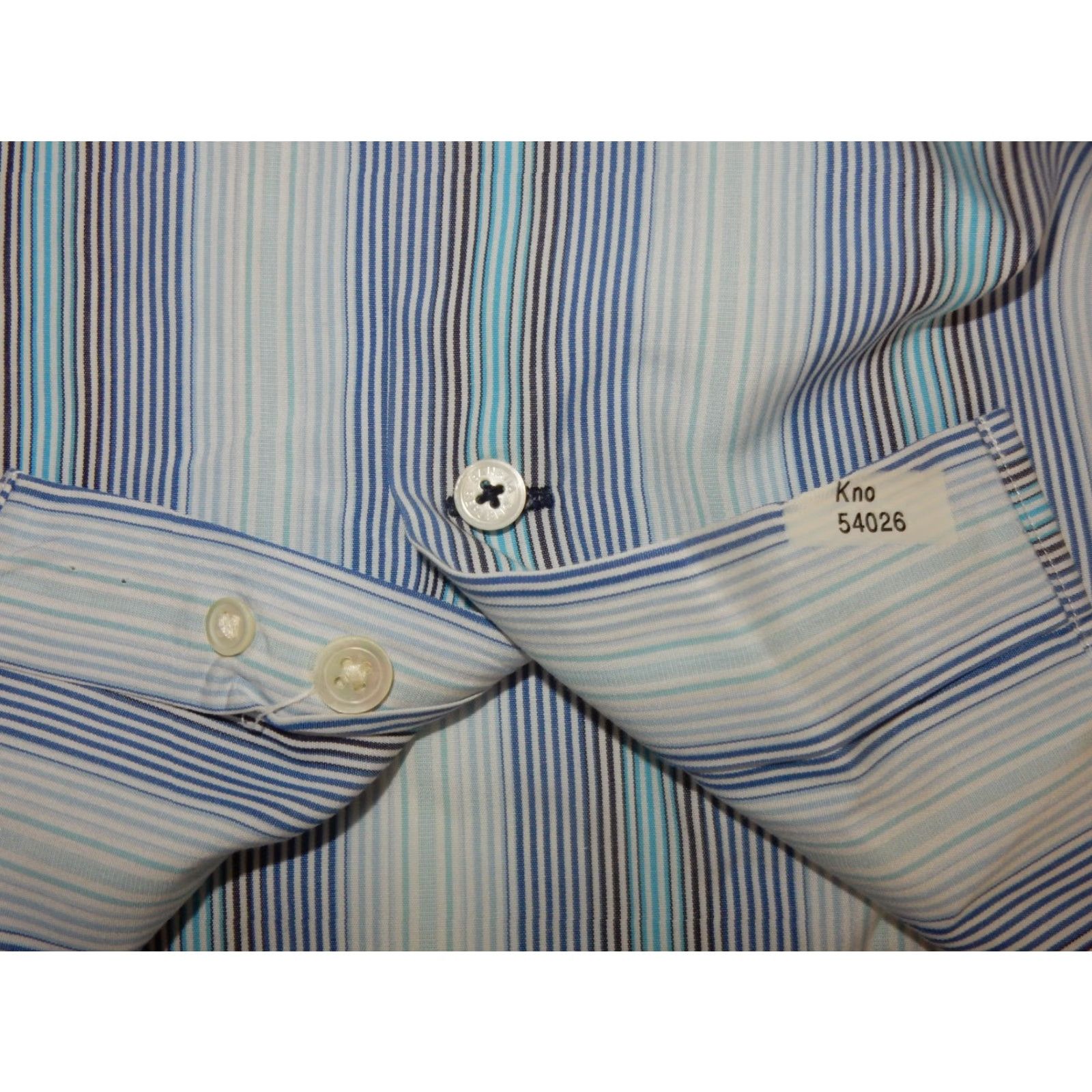 Banana Republic VINTAGE Banana Republic Men's Shirt Long Sleeve Button-Up Size M Blue Striped Cotton Size US M / EU 48-50 / 2 - 6 Thumbnail