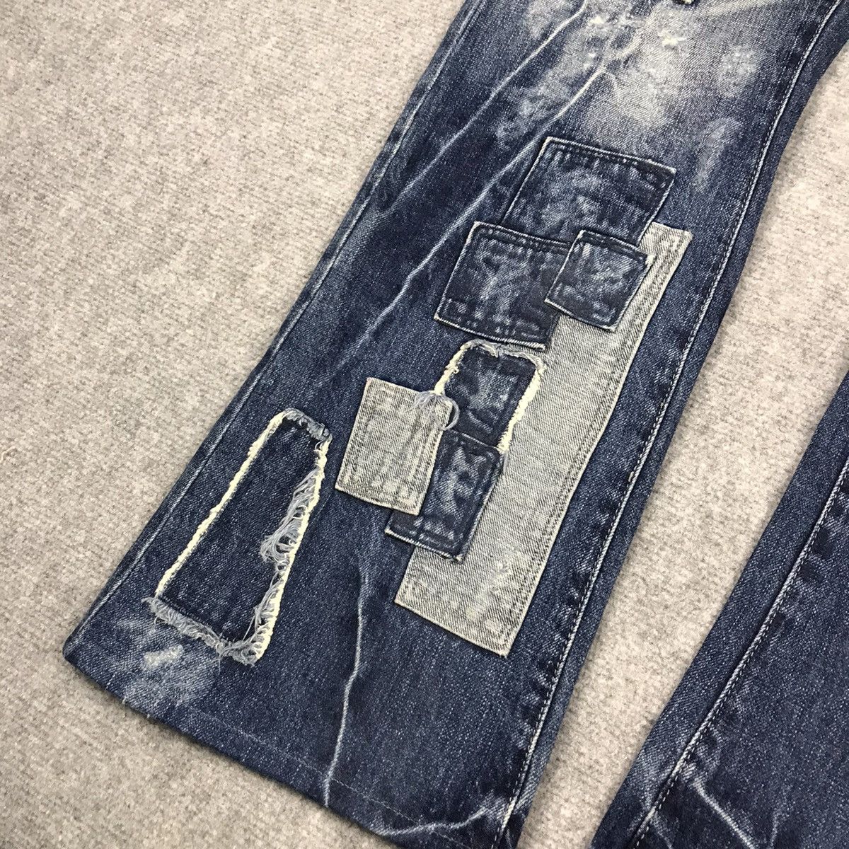 Japanese Brand × Le Grande Bleu (L.G.B.) FLARE PATCHWORK TRIM JAPAN BRAND BOOT CUT DENIM PANTS 141 Size US 30 / EU 46 - 6 Thumbnail
