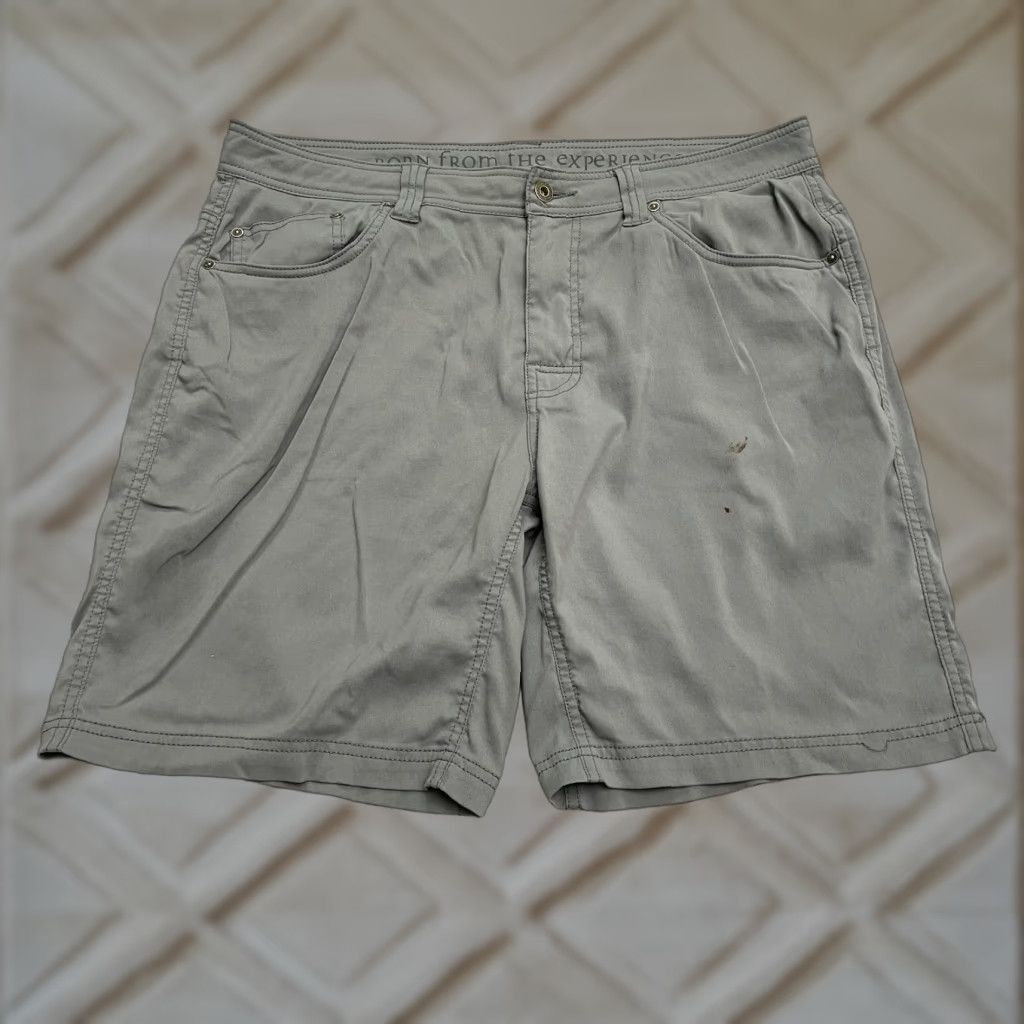 Prana VINTAGE Prana Men's Trail Shorts Chino Casual Travel Microfiber 9-Inch Inseam Gray Size US 35 - 1 Thumbnail