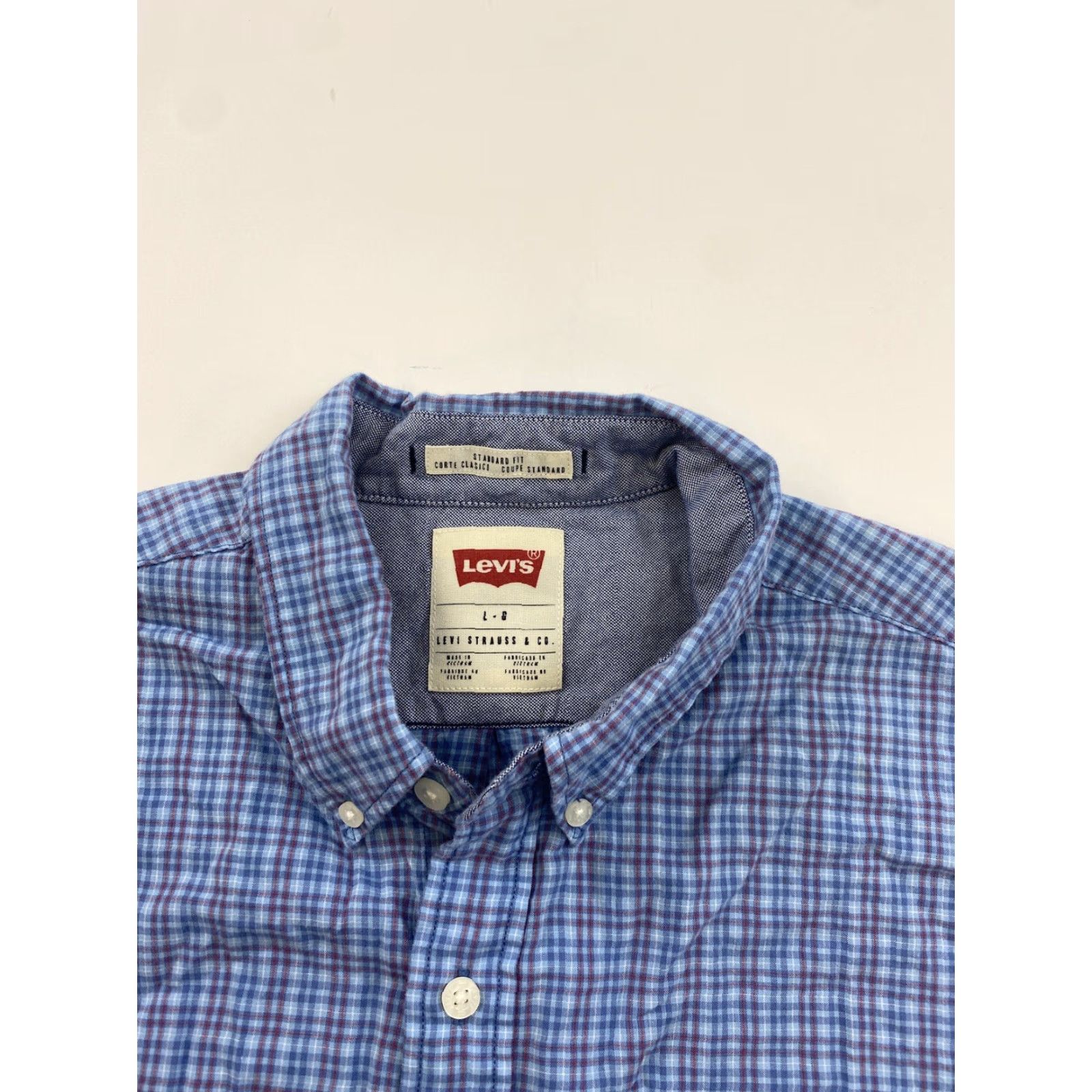Levi's Levi’s Button-Up Shirt Men Large Blue Plaid Button-Down Collar Long Sleeve Men’s L Size US L / EU 52-54 / 3 - 3 Thumbnail
