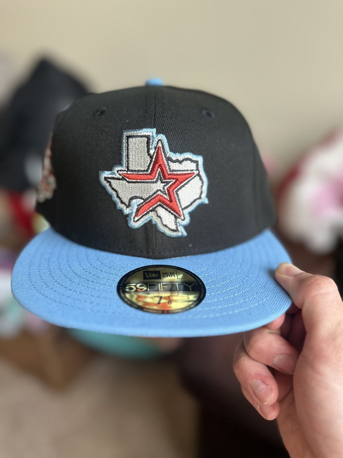 image of Vintage Houston Astros 45Th Anniversary Hat Club Noho 7 1/8 in Black, Men's