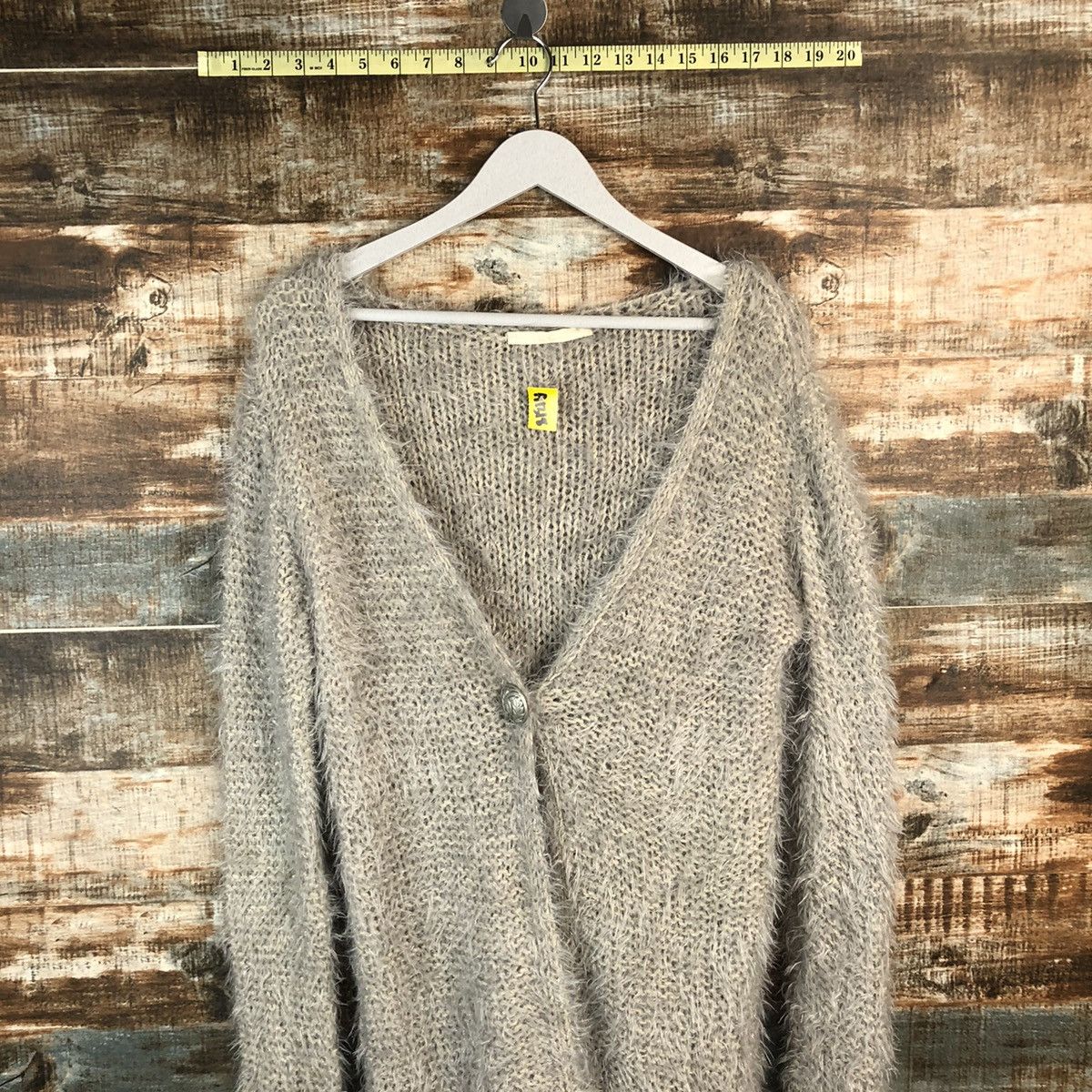 Other Become Grey mohair fur shaggy Cardigan Knitwear #A1318 Size L / US 10 / IT 46 - 2 Thumbnail