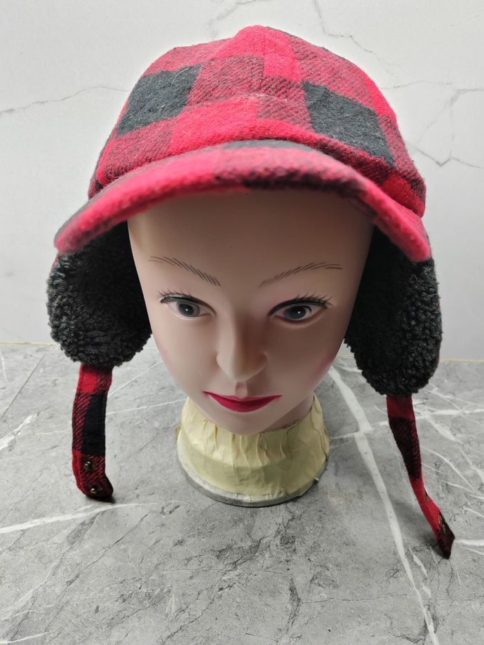 Japanese Brand Vintage Flannel Earflap Cap Hat Size ONE SIZE - 1 Thumbnail