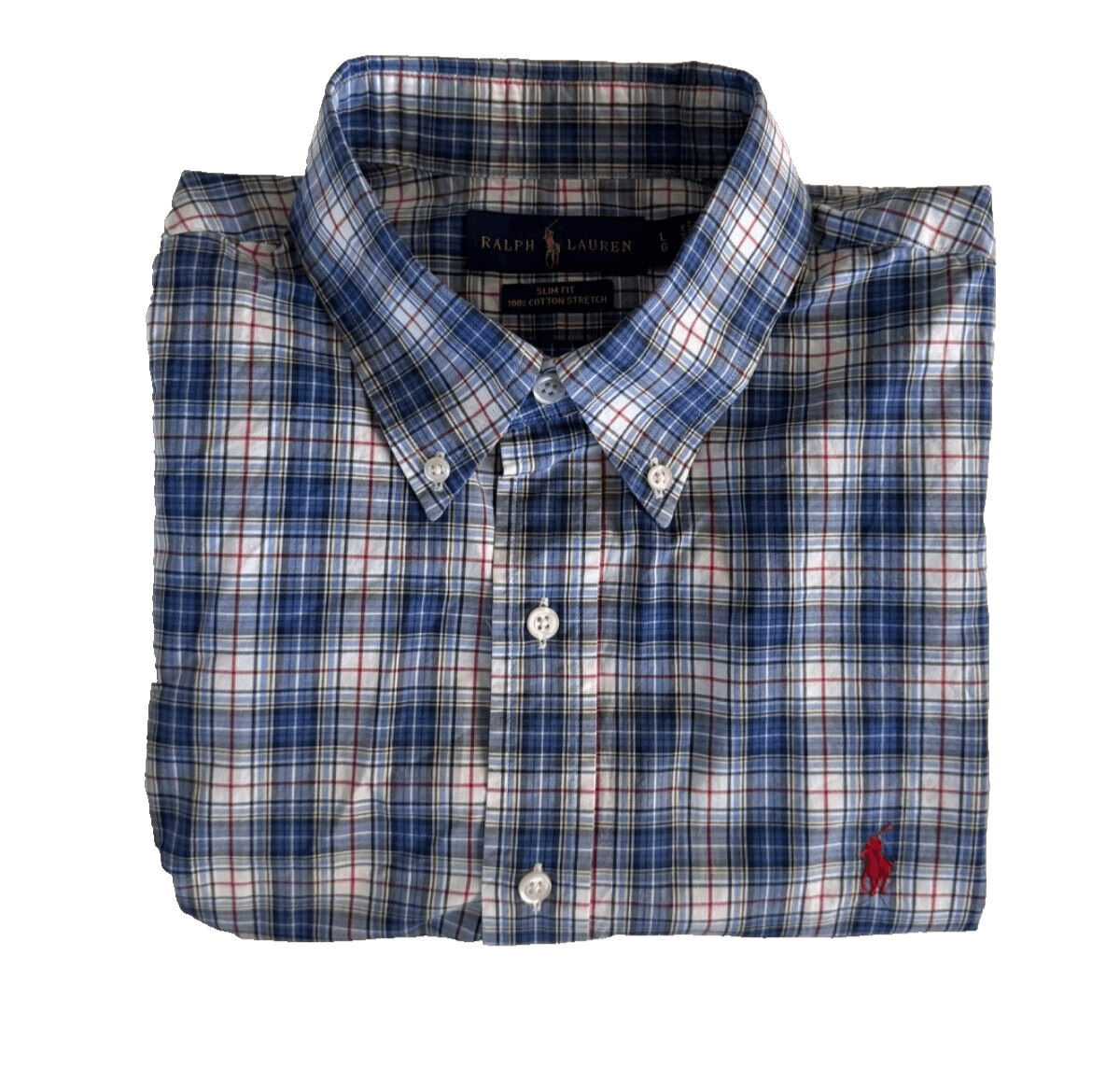 Polo Ralph Lauren Polo Ralph Lauren Shirt Mens L Red Blue Plaid Slim Button Size US L / EU 52-54 / 3 - 1 Thumbnail