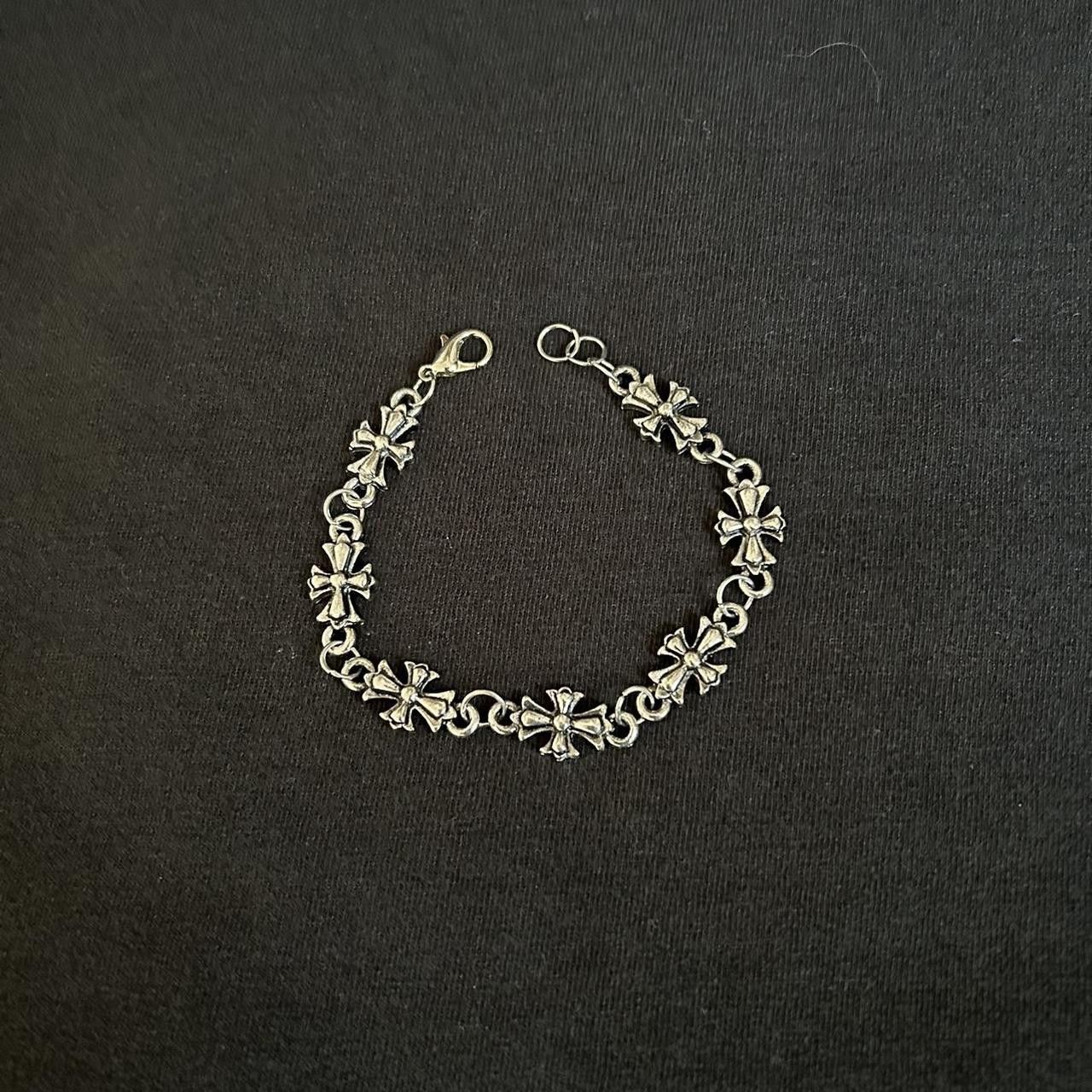 Vintage Vintage 2000s Style Silver Cross Hip Hop Punk Bracelet Size ONE SIZE - 1 Thumbnail