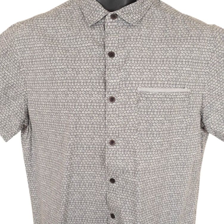Denime Denim & Flower Print Shirt Mens Size Medium Slim Fit Gray All Over Print Size US M / EU 48-50 / 2 - 2 Thumbnail