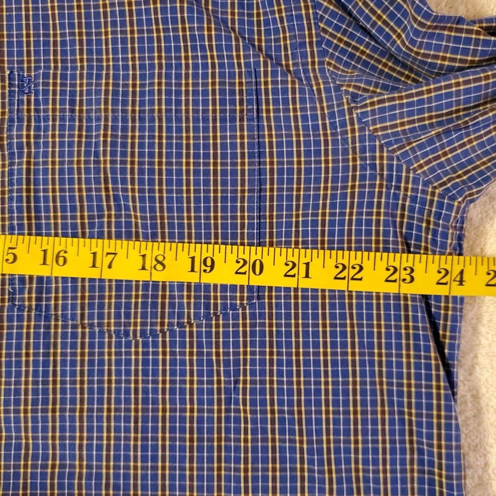Izod IZOD Shirt Mens LT Large Tall Blue Plaid Long Sleeve Pocket Button Down Size US L / EU 52-54 / 3 - 4 Thumbnail