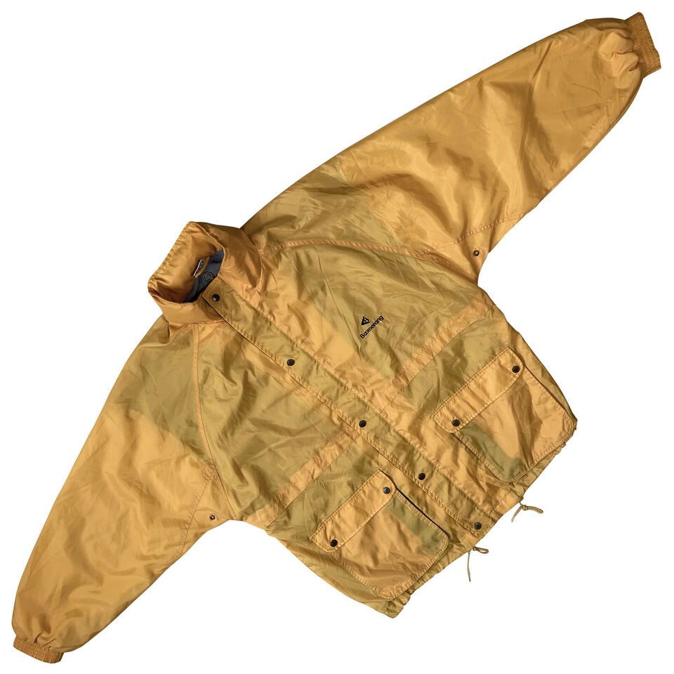 image of Vintage Boomerang (Spain) Hooded Jersey Lined Windbreaker Jacket :xl in Yellow, Men's