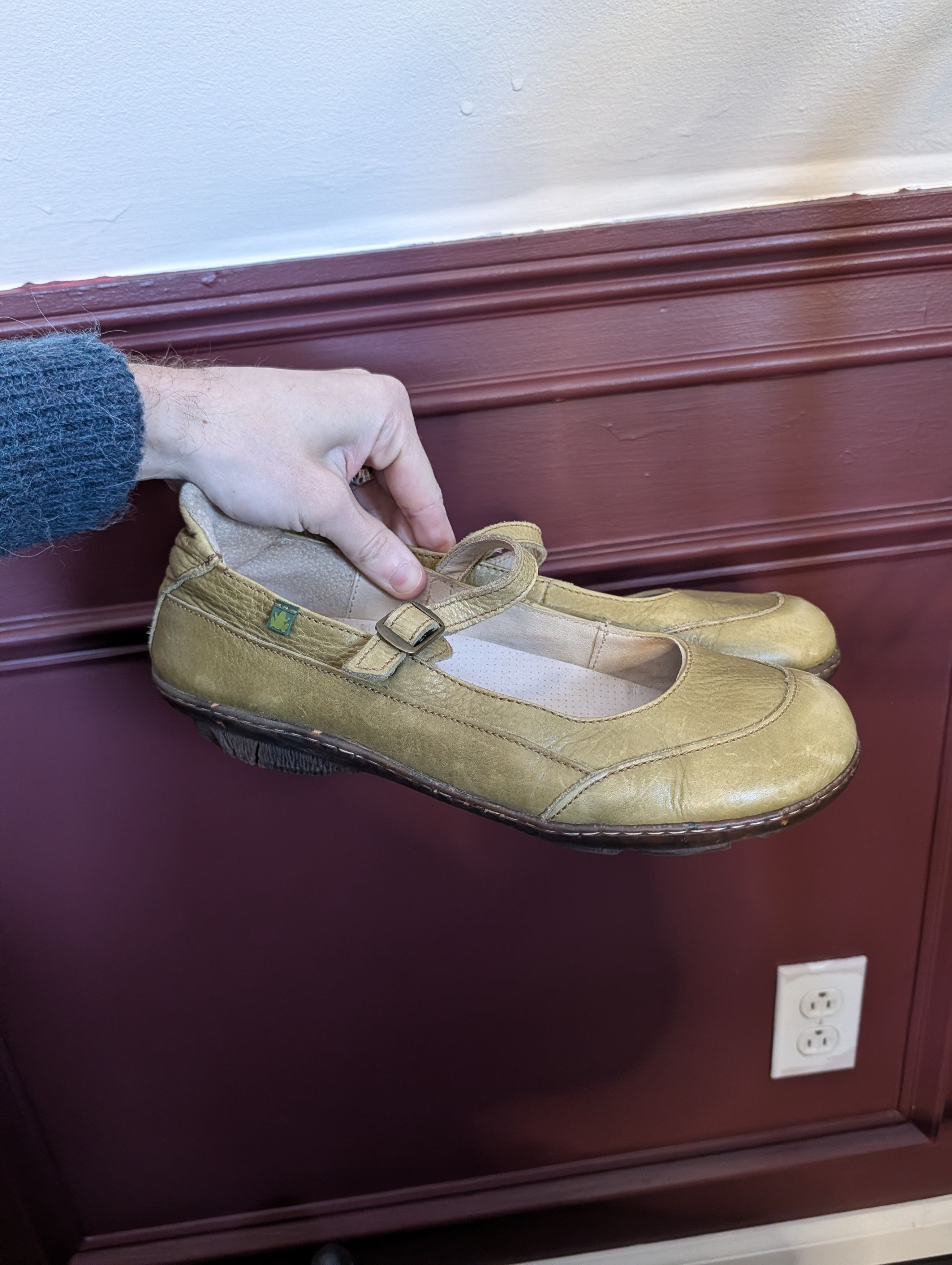 Other EL NATURALISTA Green leather frog Mary Janes 42 Size US 11.5 / IT 41.5 - 1 Thumbnail