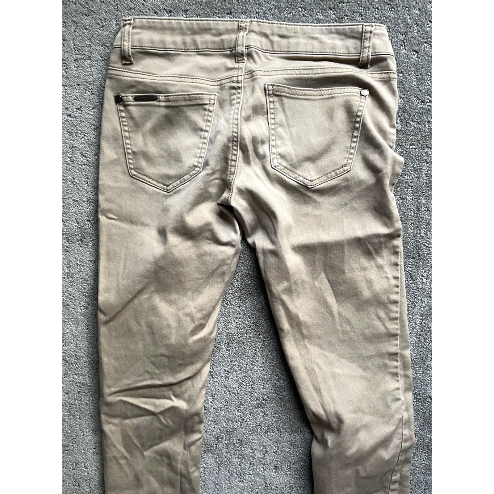 Vintage Celebrity Pink Skinny Jeans Women Juniors Size 5 Solid Beige Stretch Denim Size 27" / US 4 / IT 40 - 2 Thumbnail