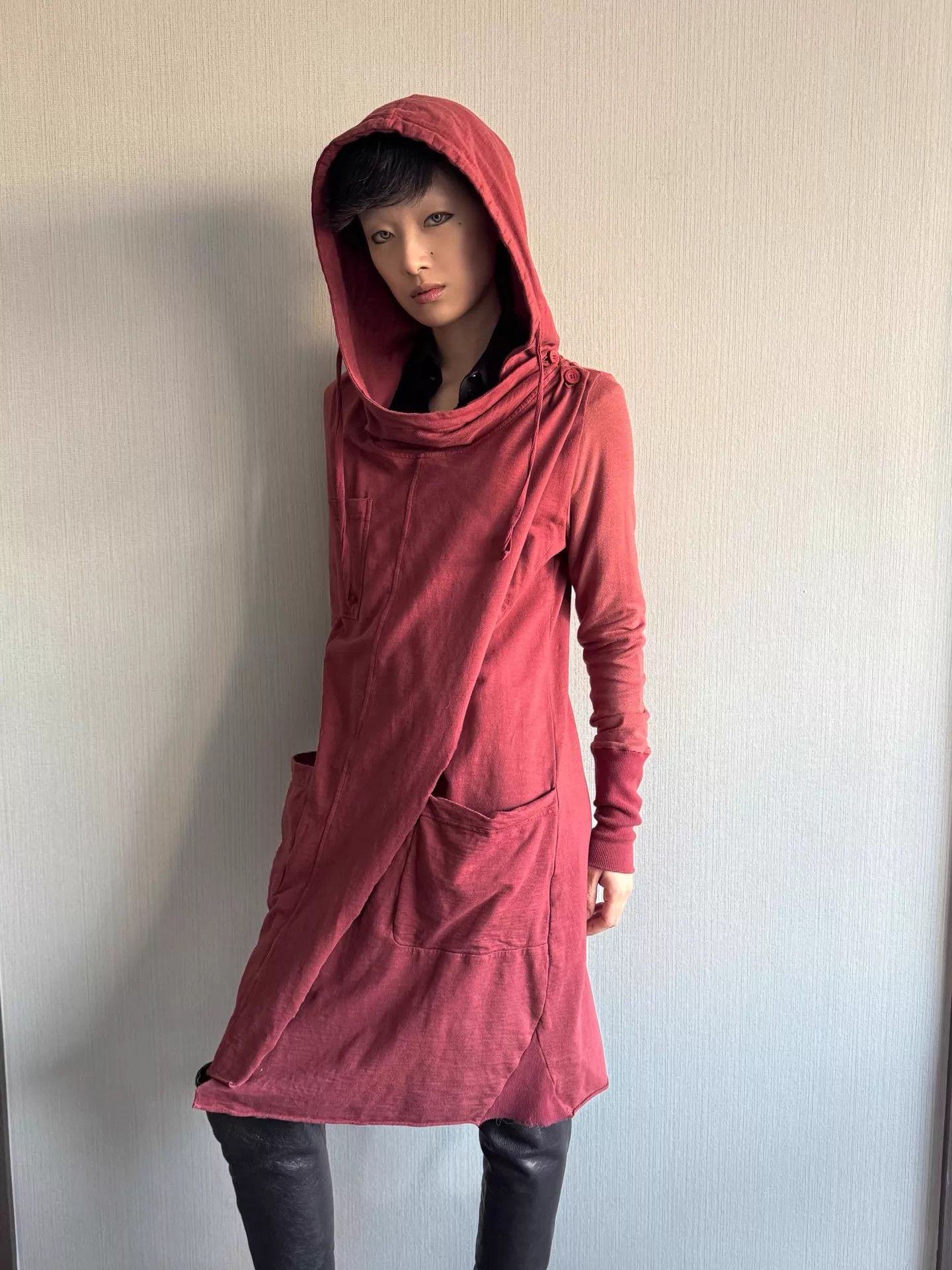 Vintage Vintage Italian Wasteland Brick Red Hooded Long Jacket L Size L / US 10 / IT 46 - 1 Thumbnail