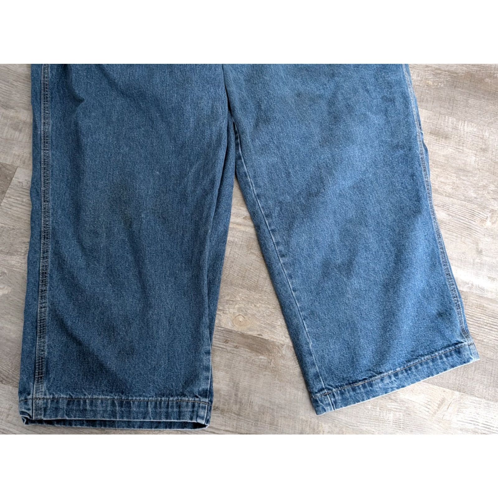Tommy Hilfiger VINTAGE Tommy Hilfiger Womens Cropped Denim Carpenter Jeans Size 22 Flag Loop Size 40" / US 18 - 3 Thumbnail