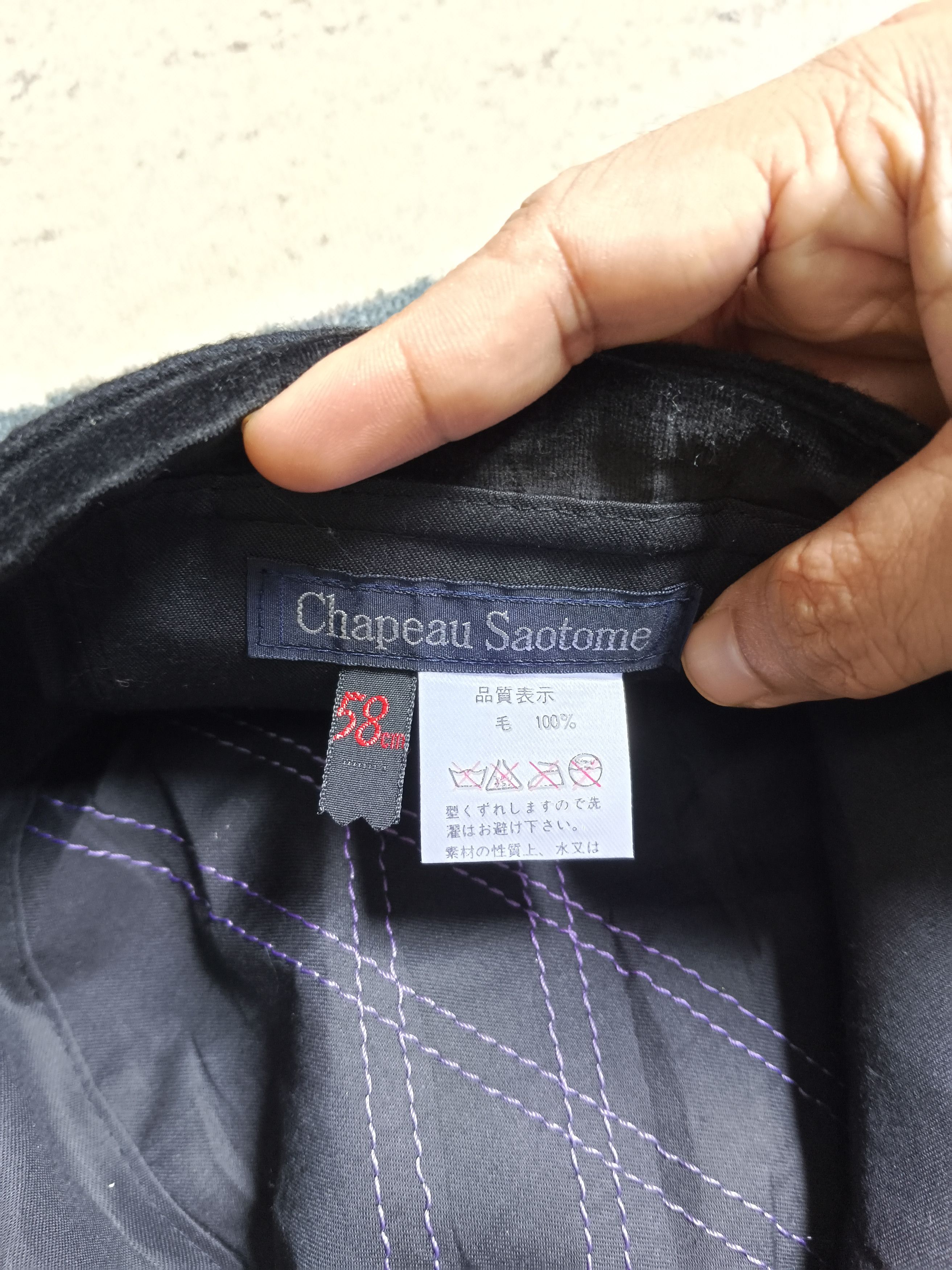 Designer CHAPEAU SAOTOME WOOL FULL CAP(SIZE 58) Size ONE SIZE - 8 Thumbnail