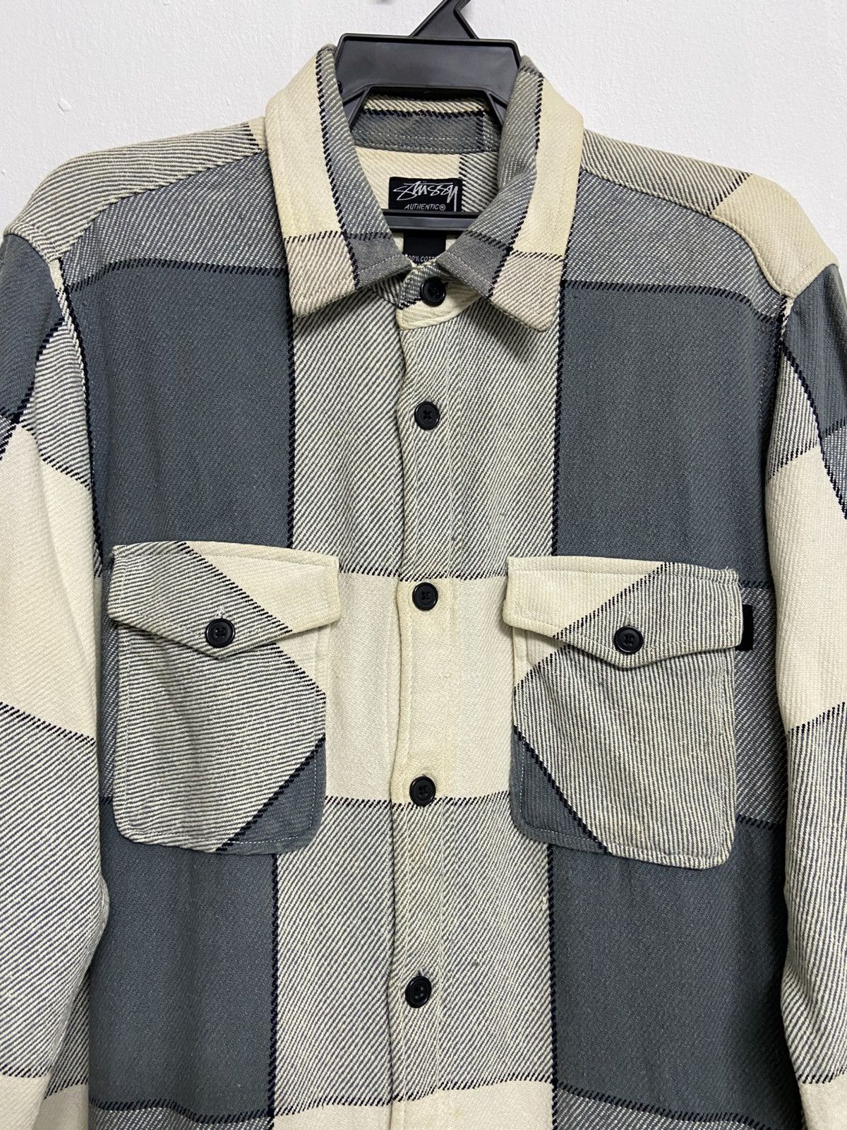 Flannel × Stussy × Vintage Stussy Flannel Long Sleeve Collar Shirt Size US L / EU 52-54 / 3 - 2 Thumbnail