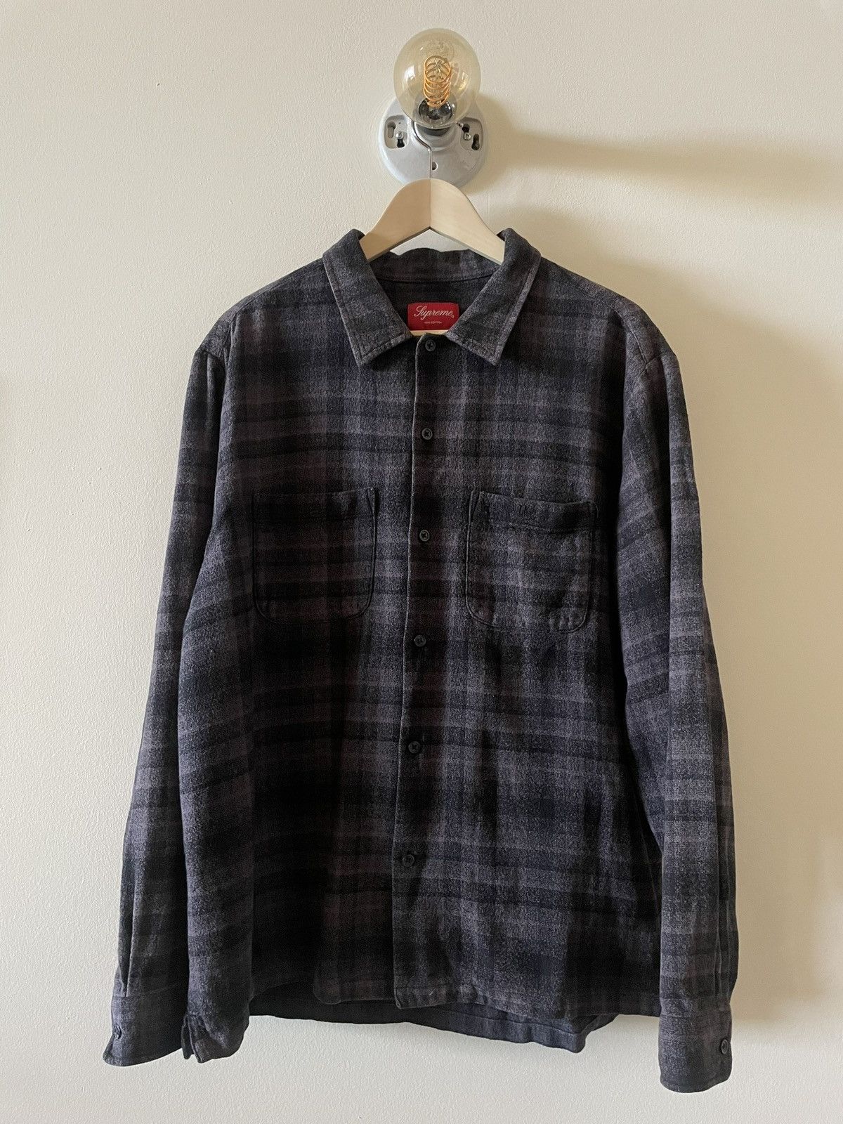 Supreme Supreme Plaid Flannel Shirt Black | Grailed