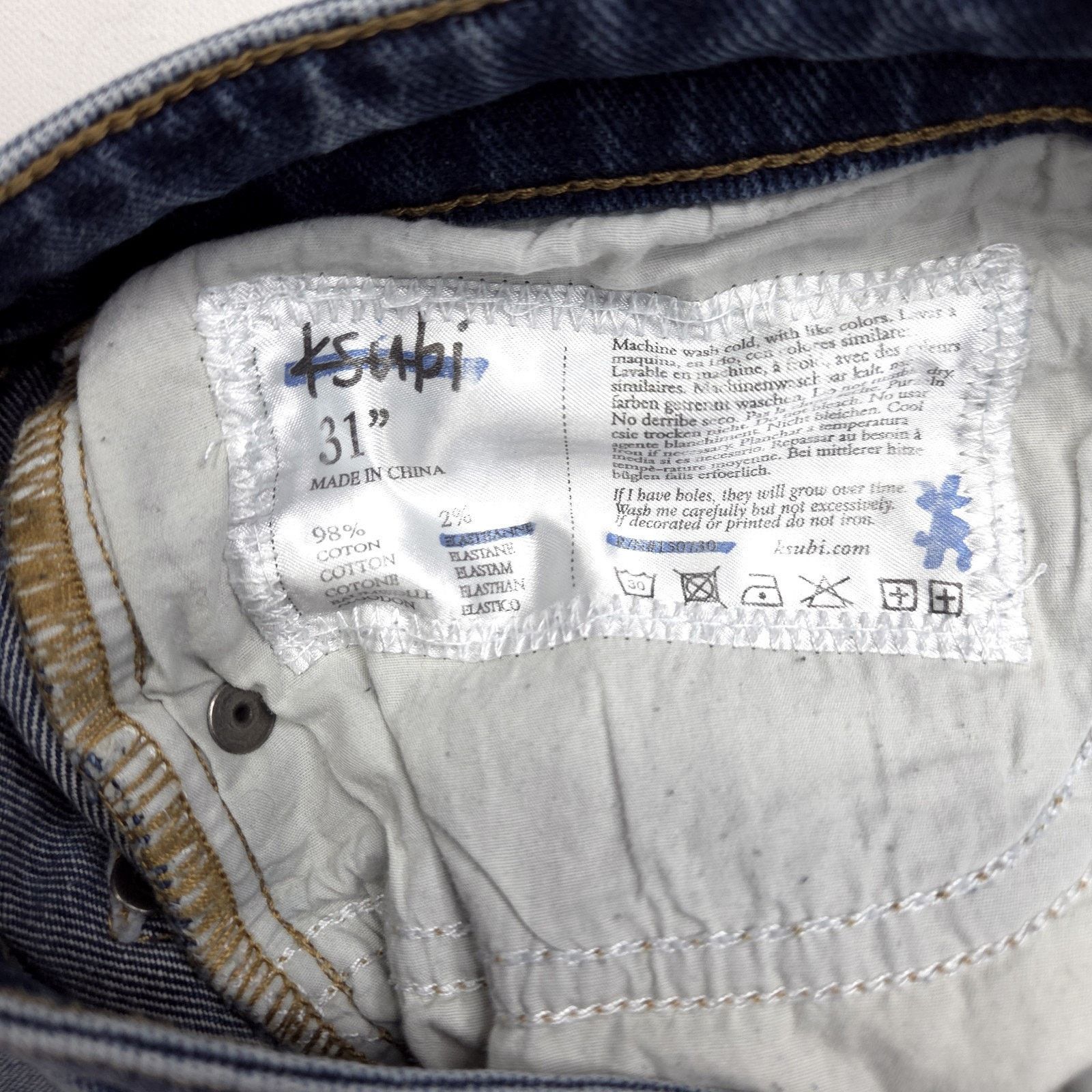 Ksubi Ksubi Chitch Pure Dynamite Jeans Mens 31x26 Button Fly Blue Size US 31 - 7 Thumbnail