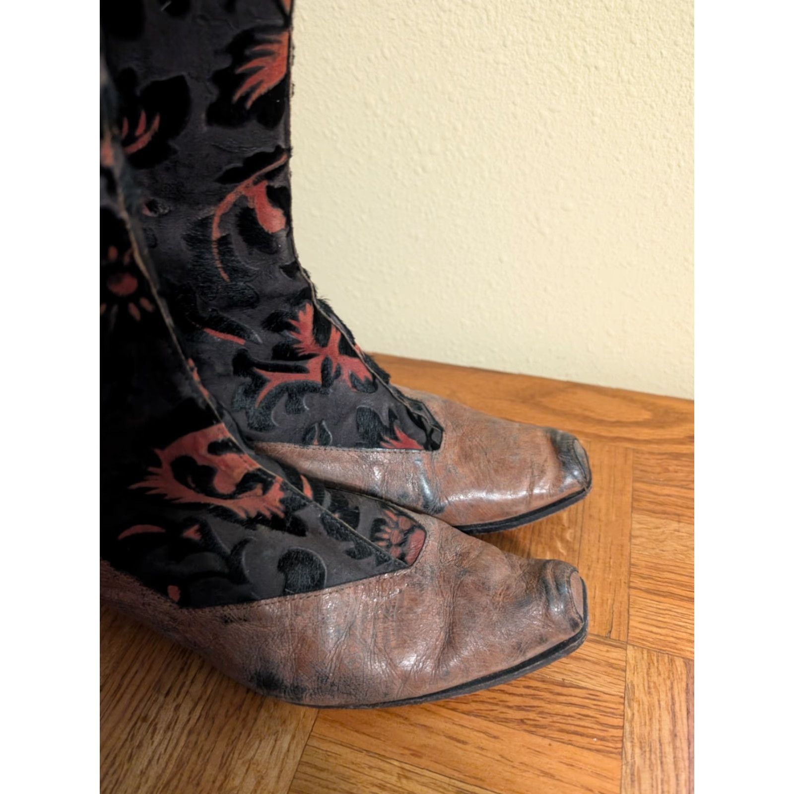 Vintage VINTAGE CYDWOQ Handel Boots Women 9.5 39.5 maroon Leather Heeled Boots USA 90s? Size US 10 / IT 40 - 6 Thumbnail