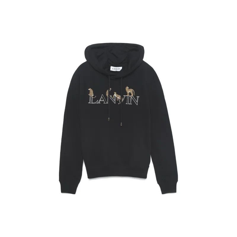 Lanvin o1y0225 Logo Embroidered Hoodie in Black Size US S / EU 44-46 / 1 - 1 Thumbnail